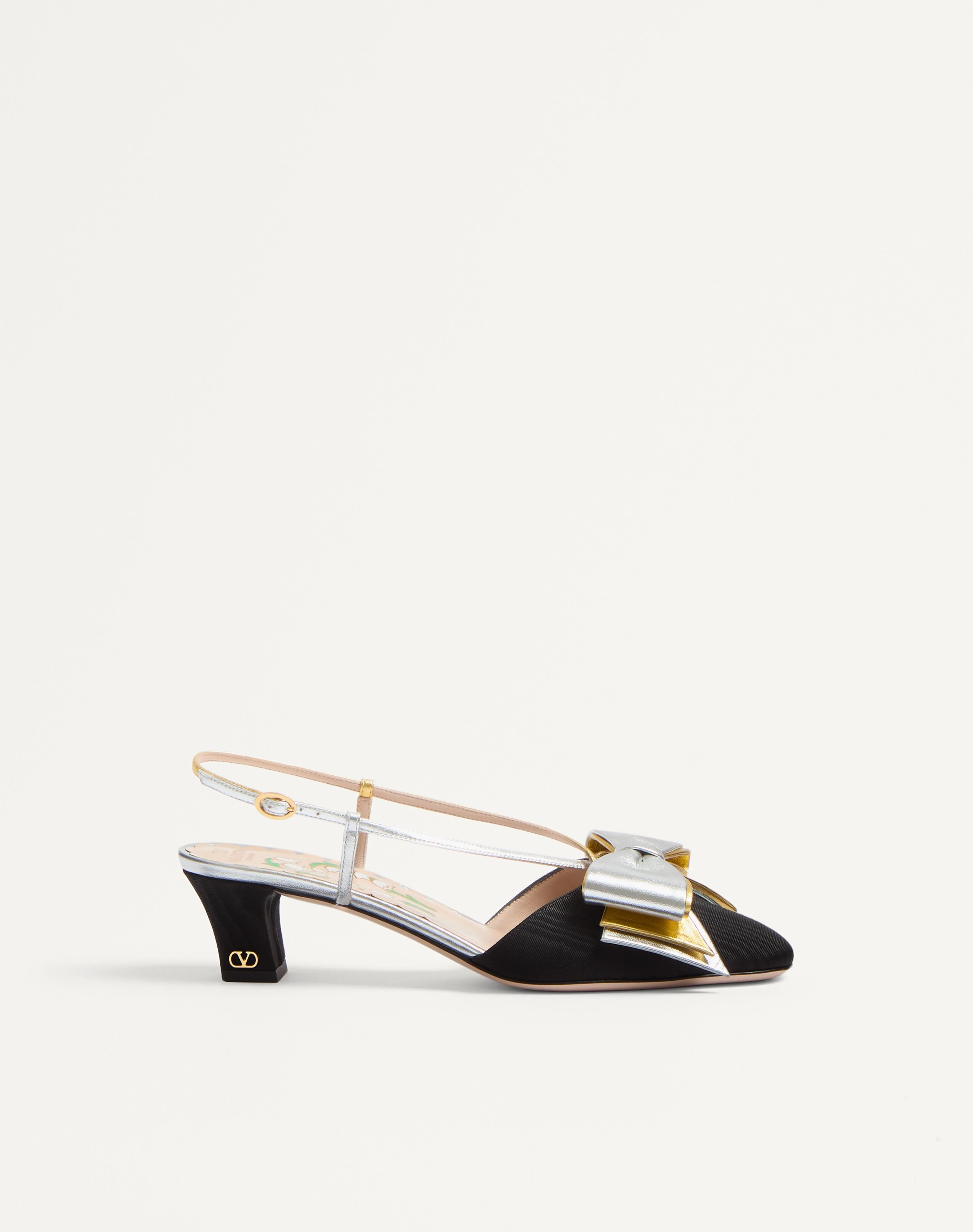 BOWOW SLINGBACK PUMPS IN MOIRÈ FABRIC 45MM - 1