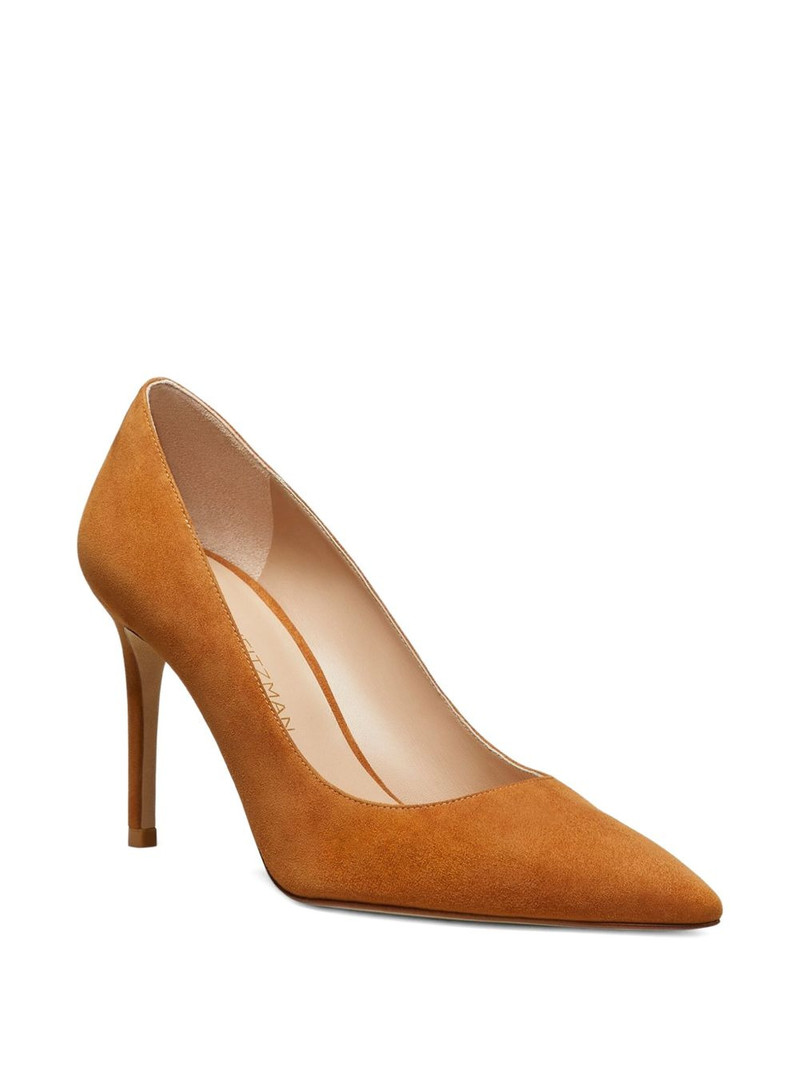 Stuart Weitzman 85mm Power suede pointed-toe pumps outlook