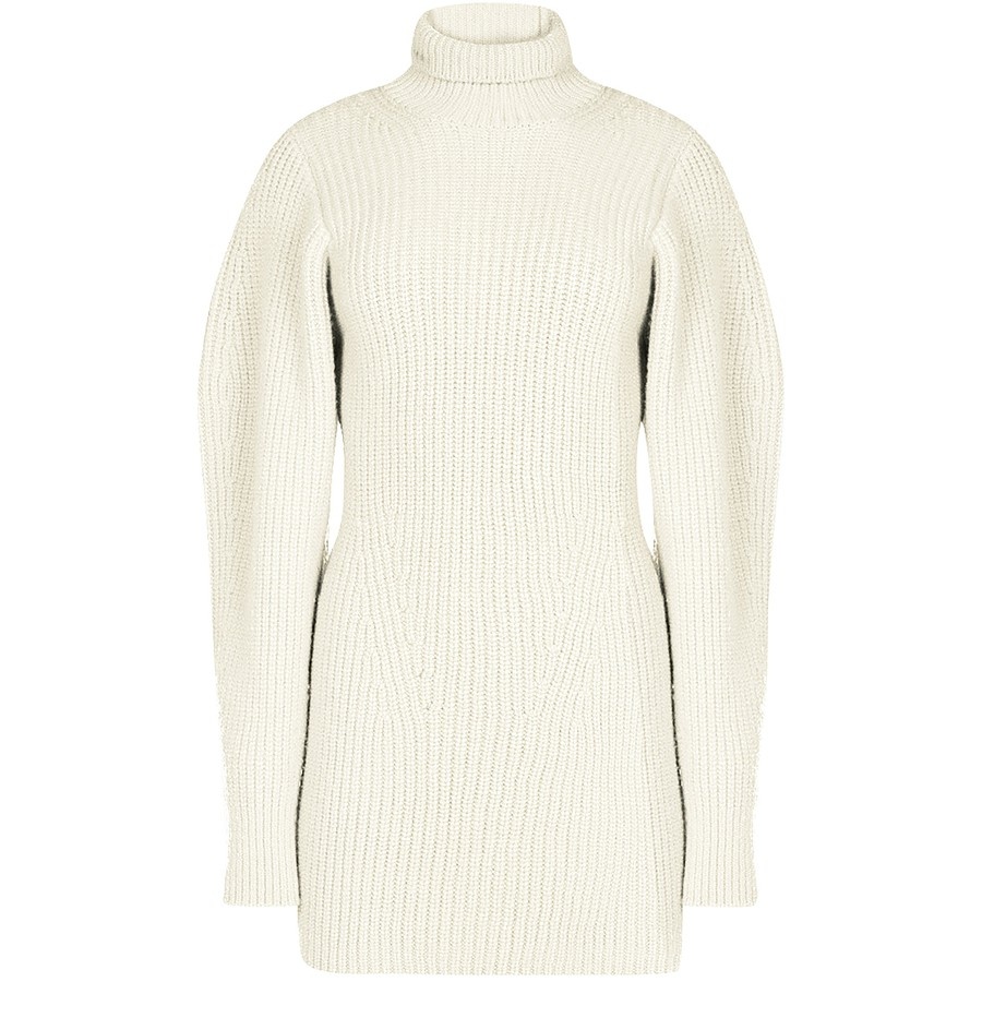 Turtleneck chunky ribbed dress - 1