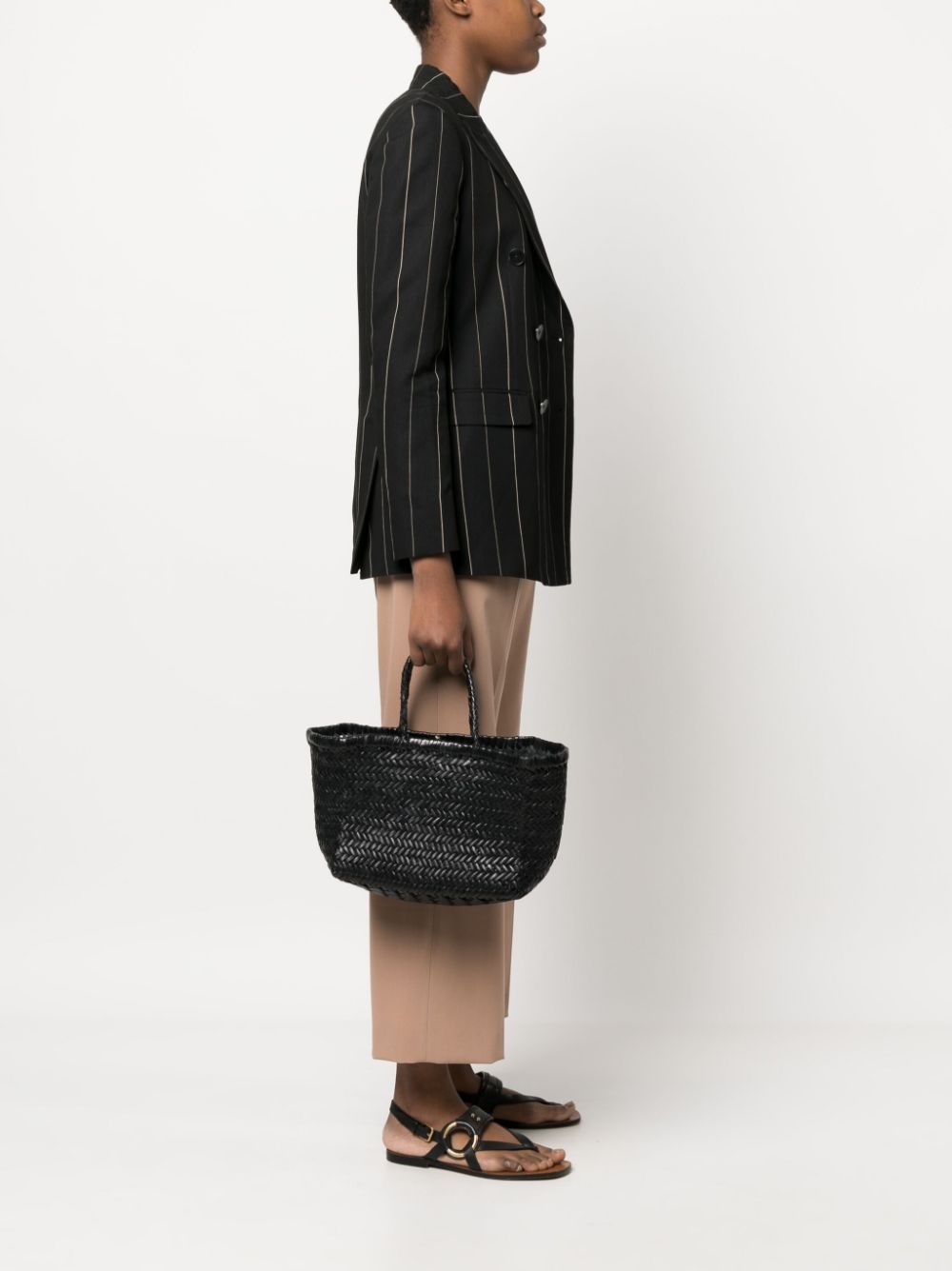 Triple Jump Small woven leather tote - 2