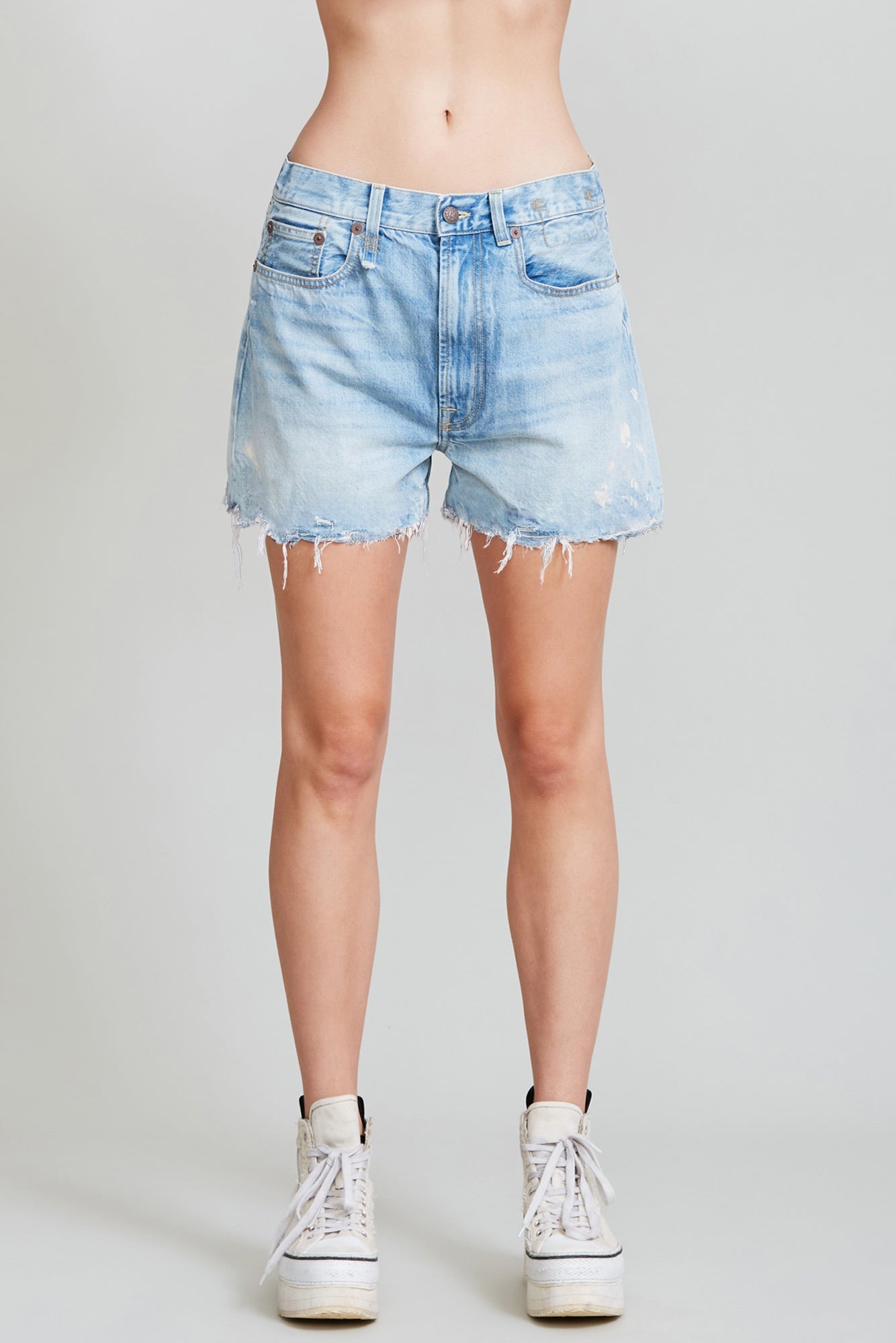 Rosé Baggy Short - Stevie Blue | R13 Denim Official Site - 2