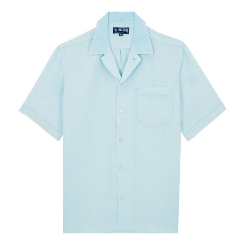 Men Bowling Linen Shirt Mineral Dye - 1
