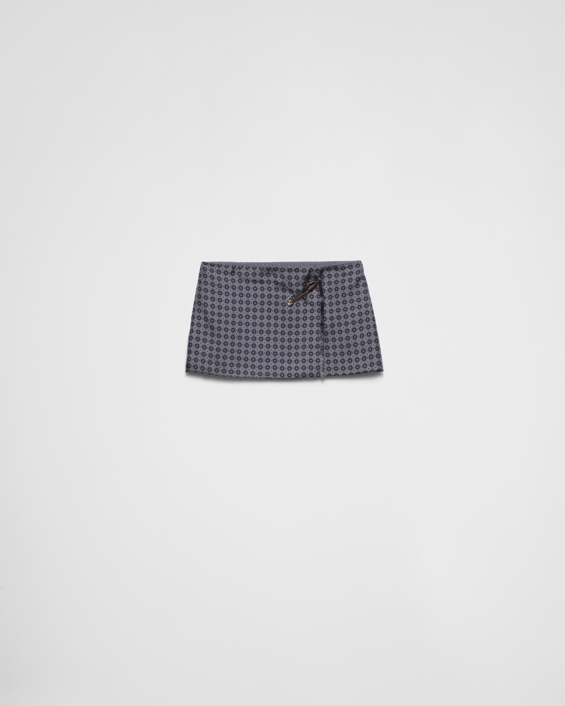 Printed silk twill miniskirt - 1