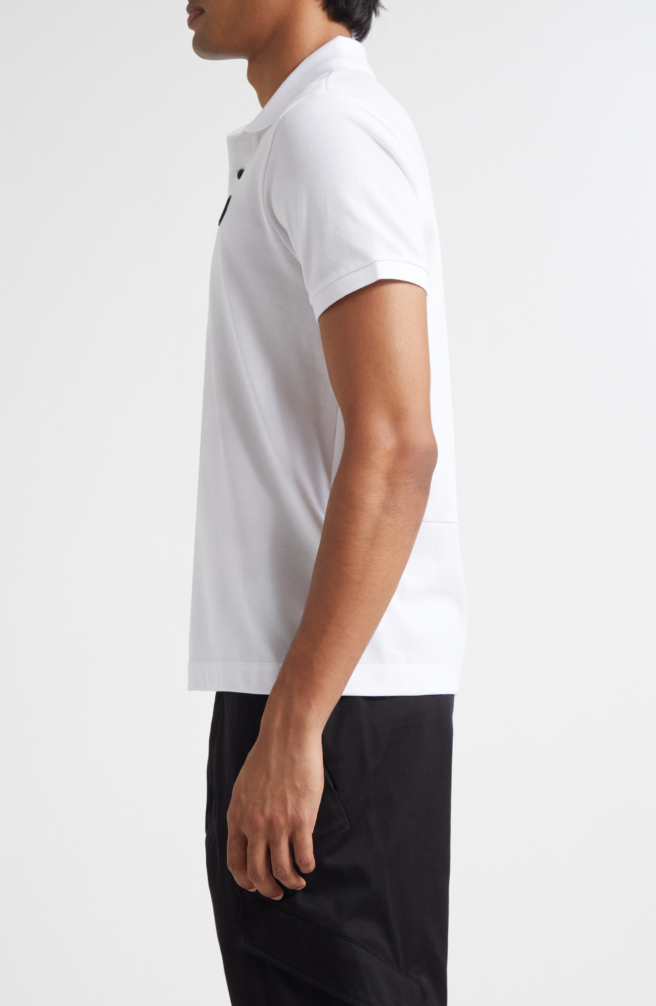 Moncler Logo Cotton Piqué Polo in Brilliant White at Nordstrom - 3