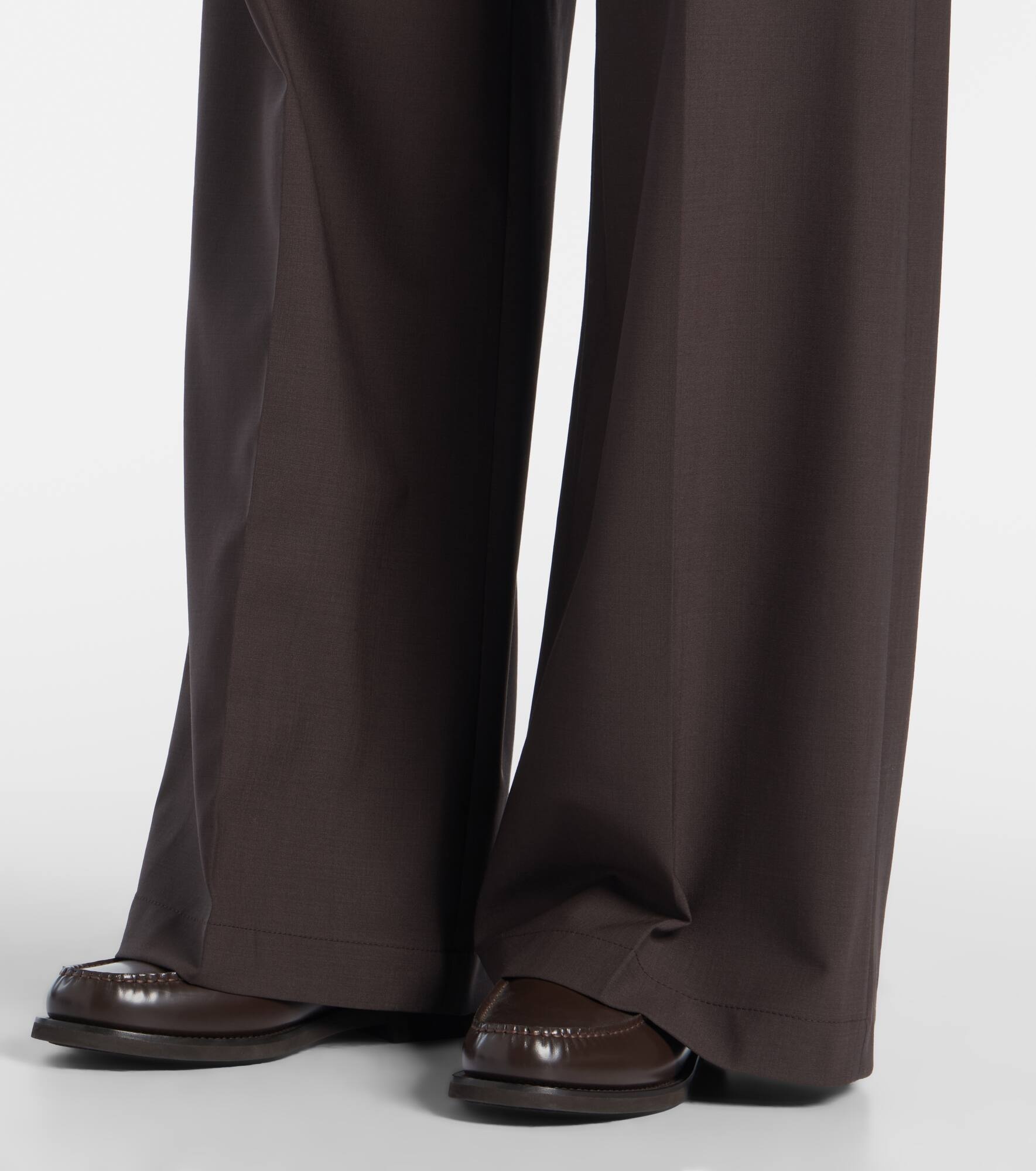 Wool-blend high-rise wide-leg pants - 5