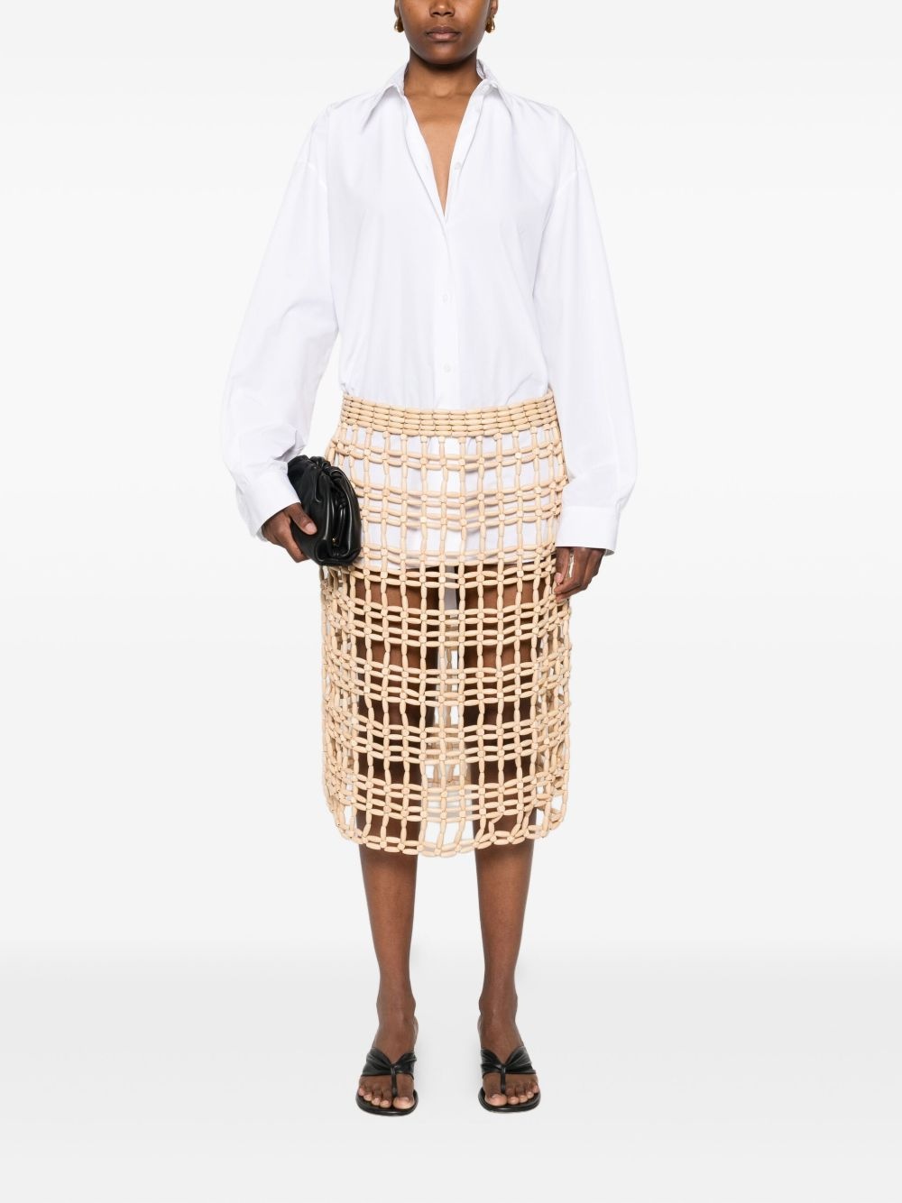 beaded grid midi skirt - 2