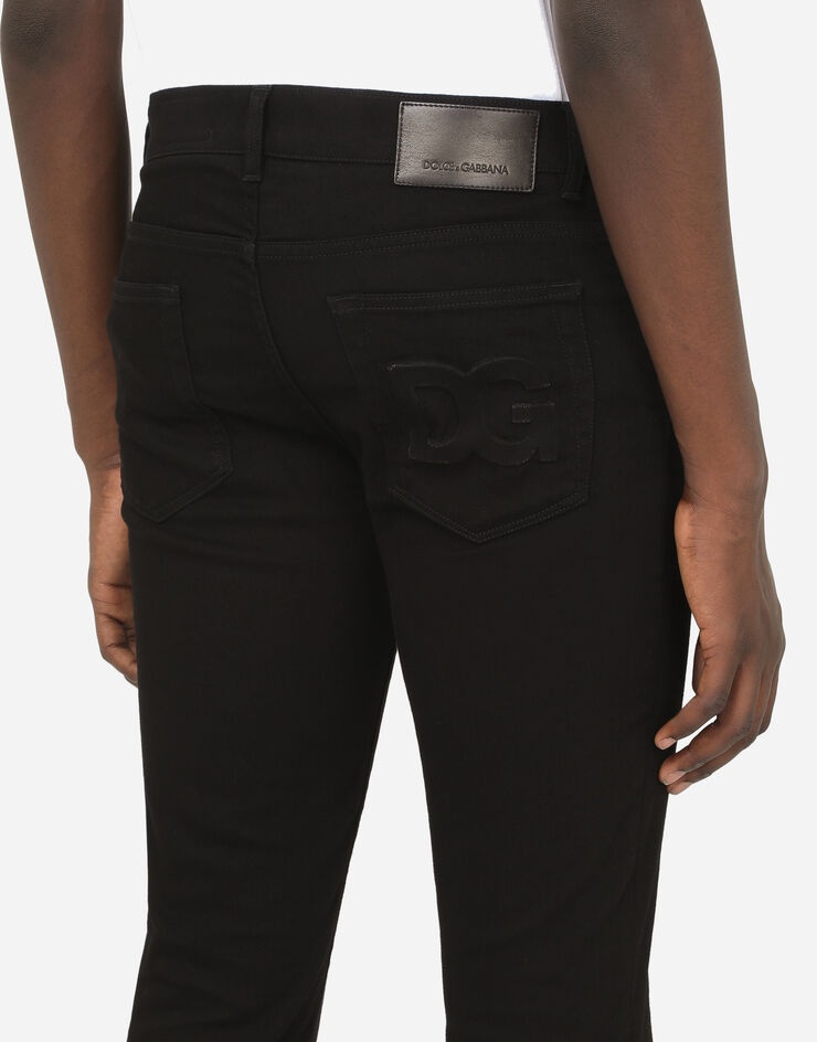 Black skinny stretch jeans with DG logo - 5