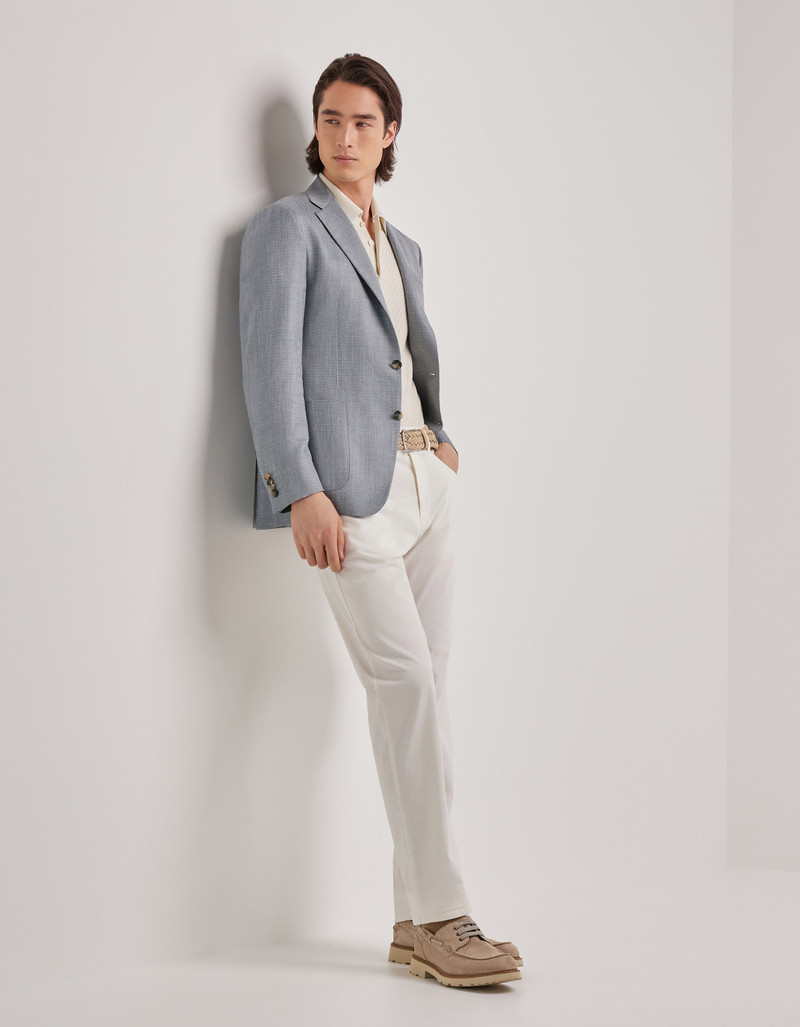 Canali WHITE FIVE POCKET PANTS WITH A REGULAR FIT IN COTTON AND SILK GABARDINE outlook