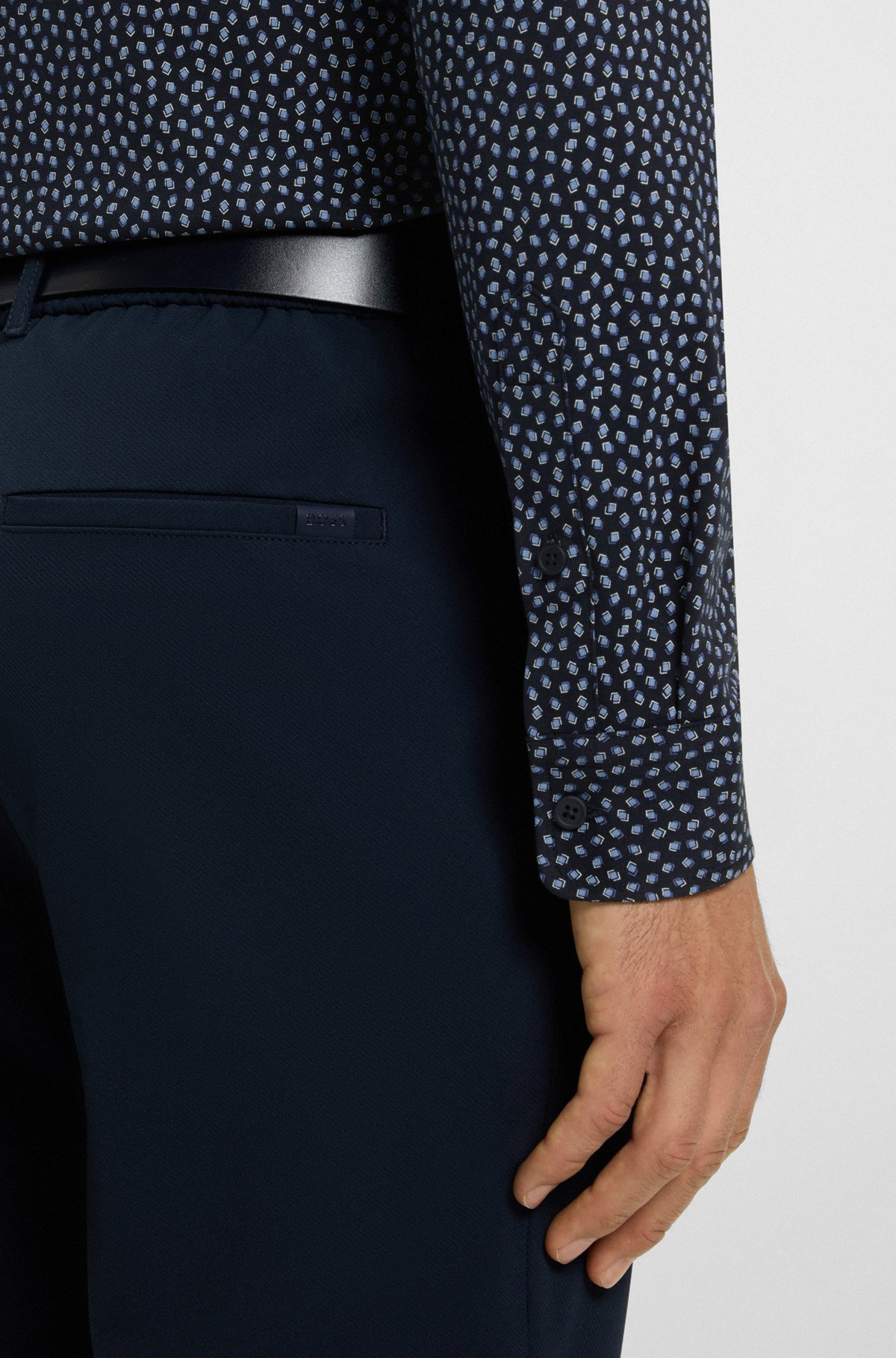 SLIM-FIT SHIRT IN PRINTED COTTON - 6