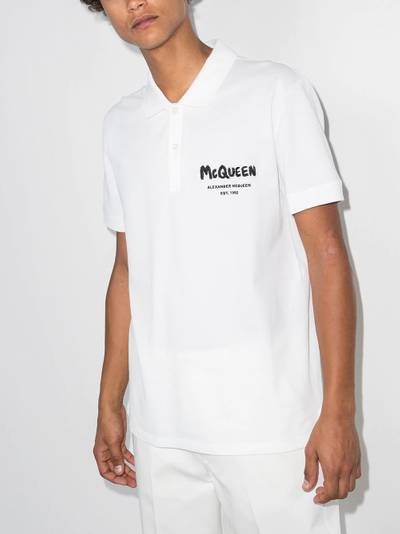 Alexander McQueen graffiti-logo polo shirt outlook