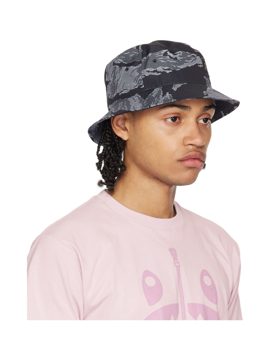 Black & Gray Tiger Camo Bucket Hat - 2