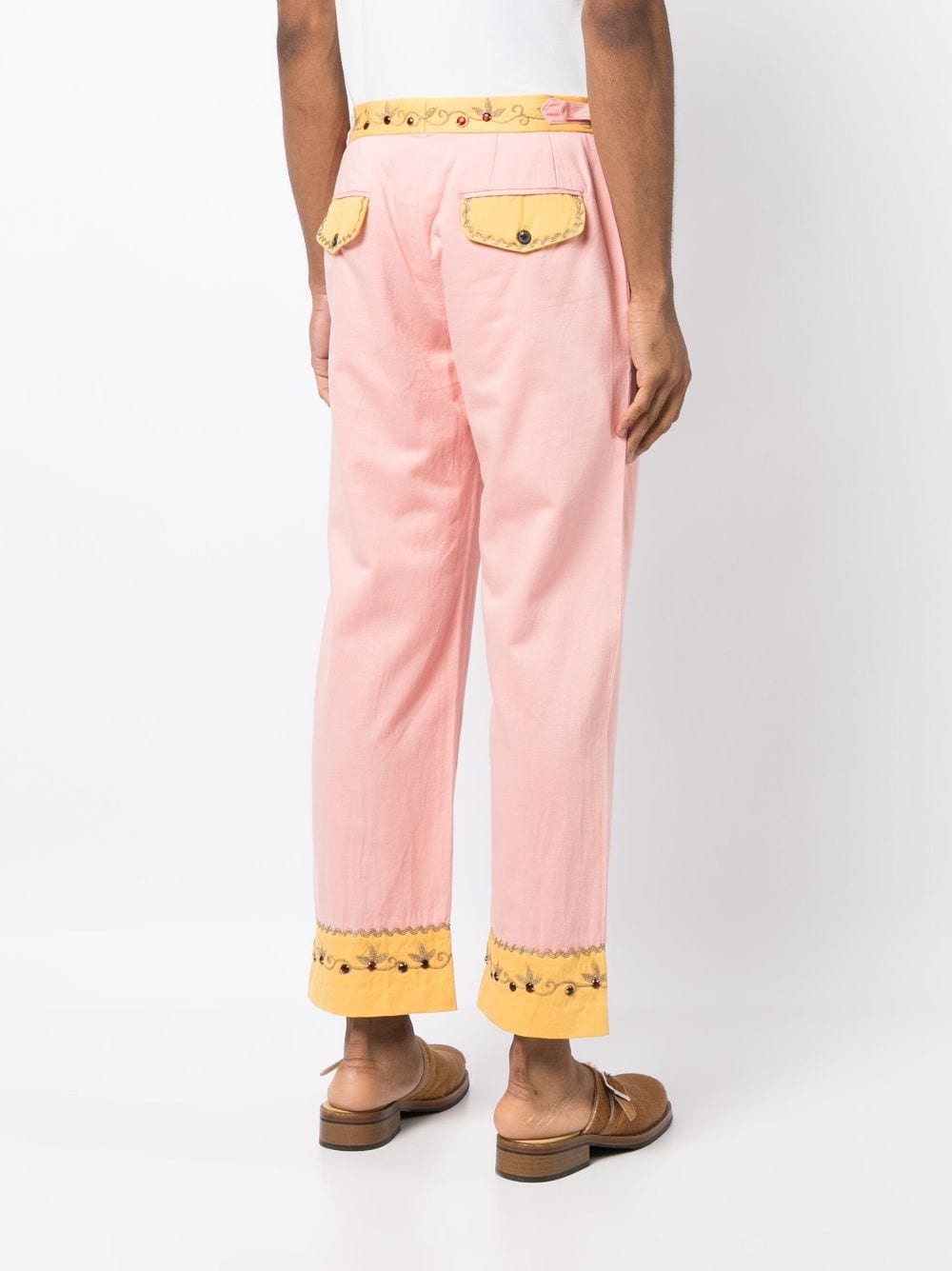 crystal-embellished cropped trousers - 4