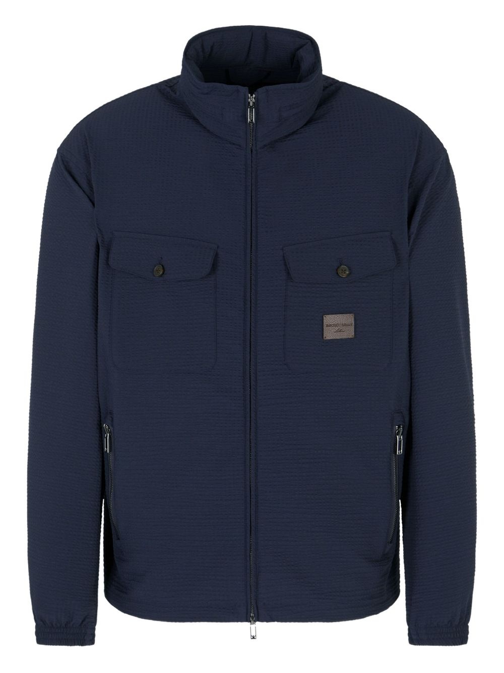 hooded flap-pocketed lightweight jacket - 1