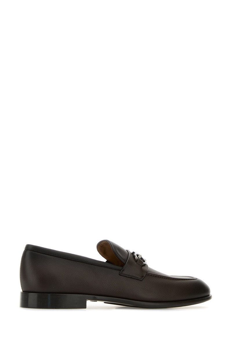 FERRAGAMO Dark brown leather Foster loafers outlook