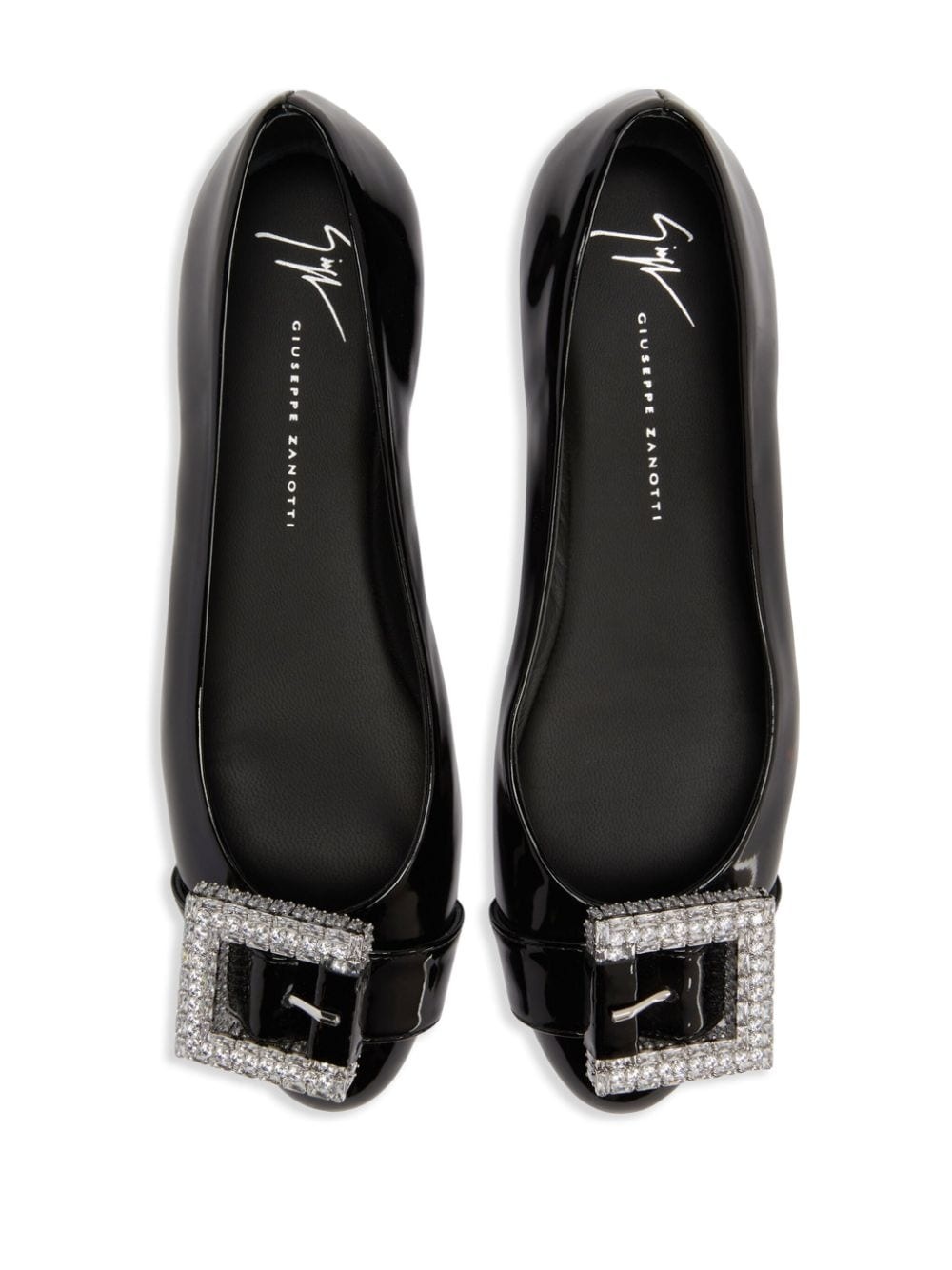buckle-detail leather balarina shoes - 4