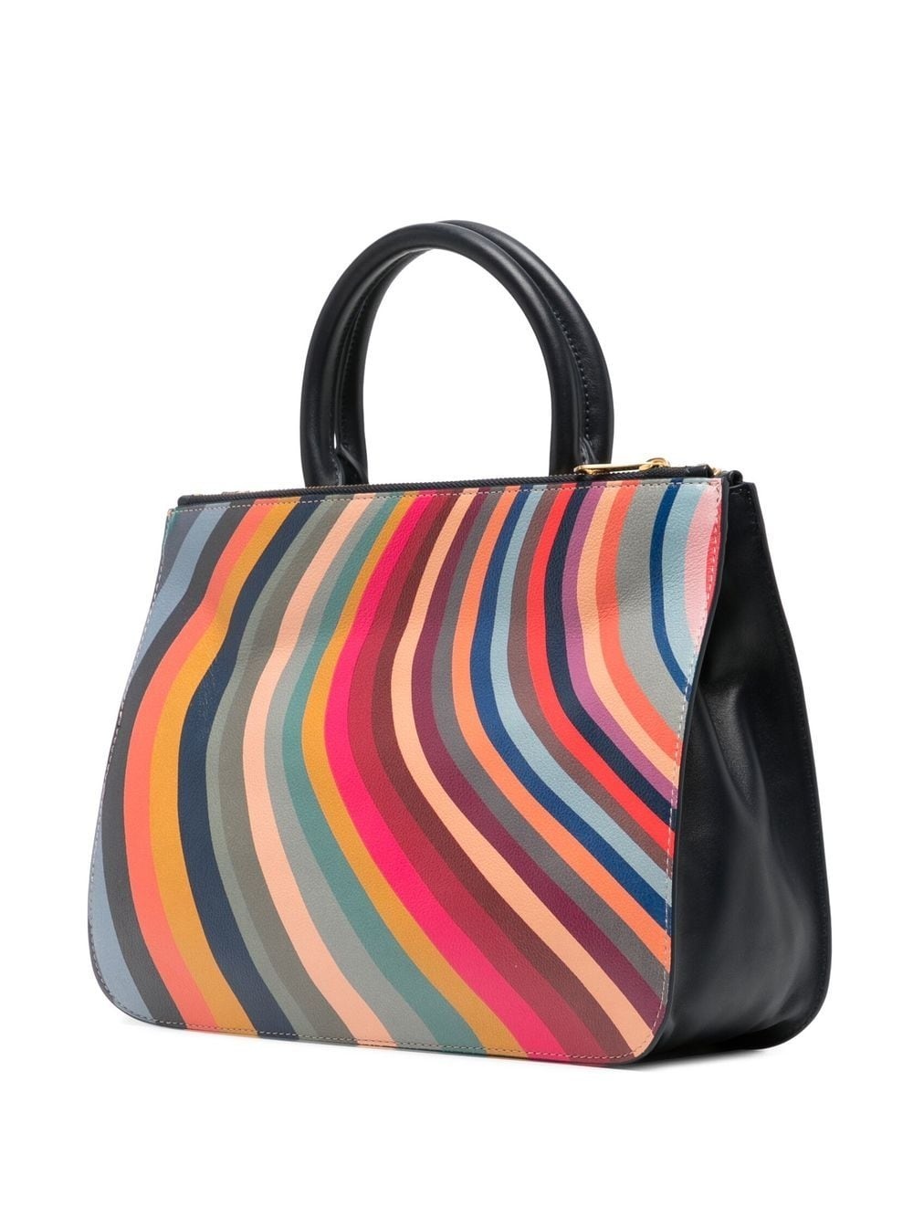 stripe-print leather shoulder bag - 3