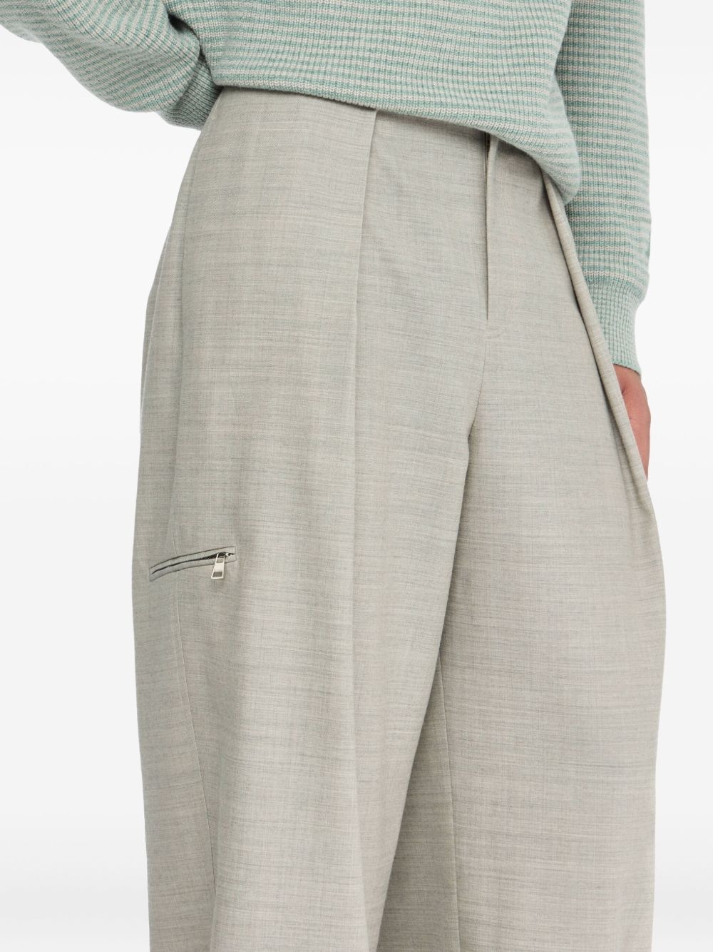 pleated zip-pocket trousers - 5