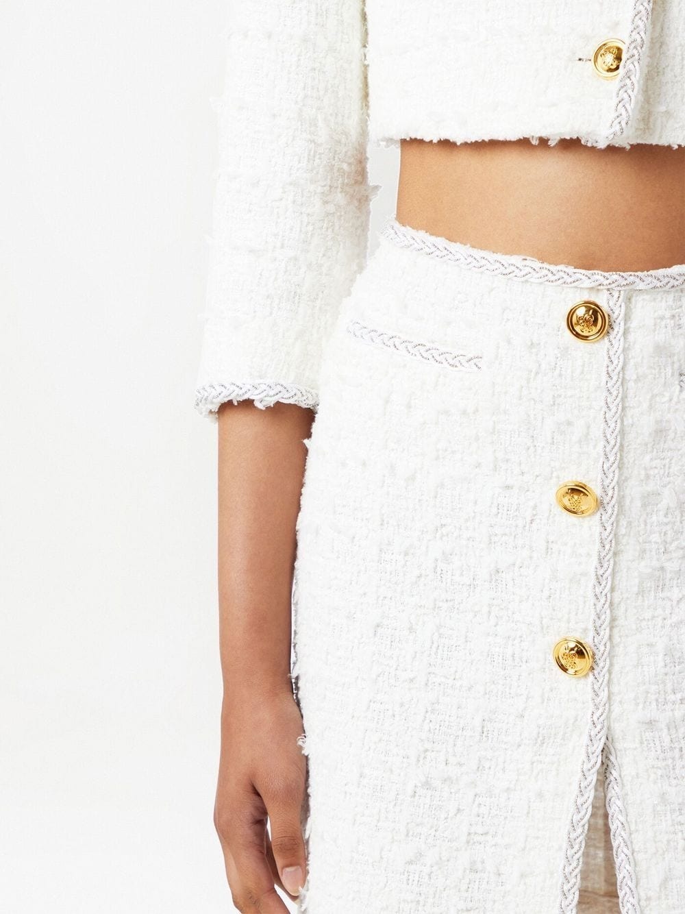 high-waisted tweed mini skirt - 5