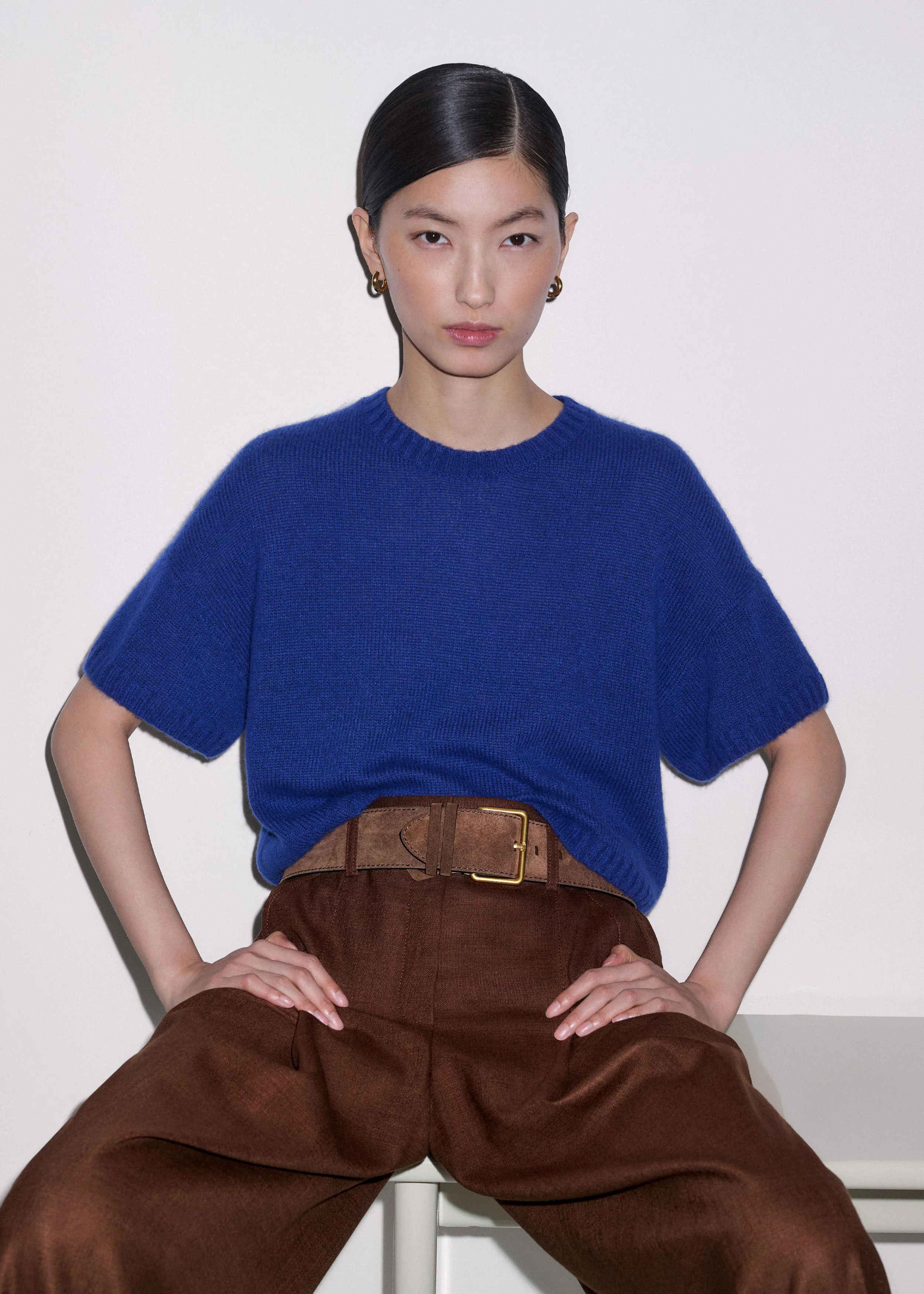Relaxed Knit Crop Tee - 1