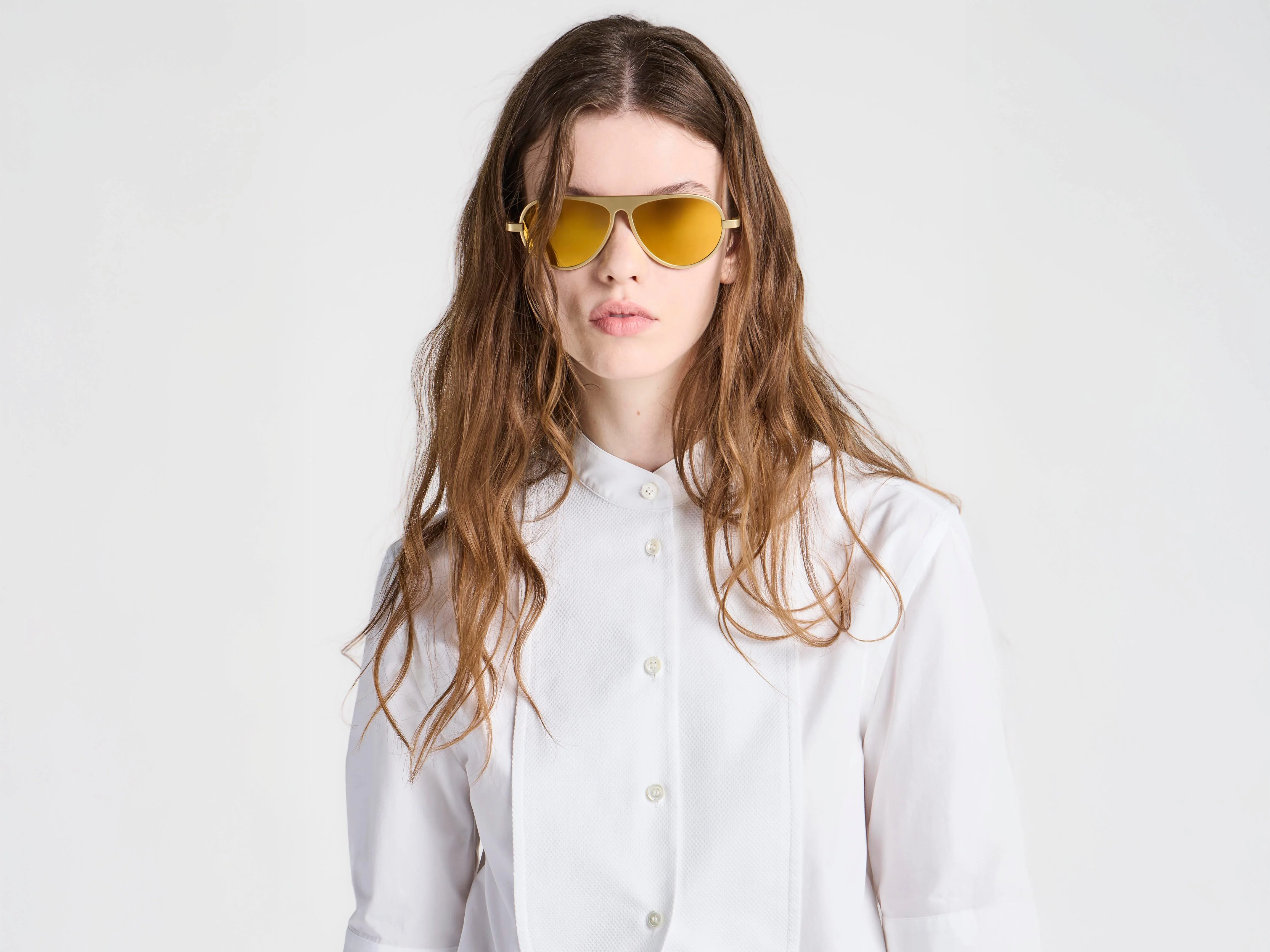 JWA05 AVIATOR MIRROR SUNGLASSES IN GOLD - 1