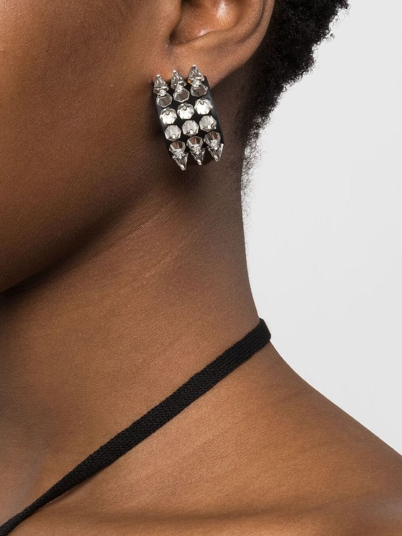 Amina Muaddi Karma spiked hoop earrings outlook