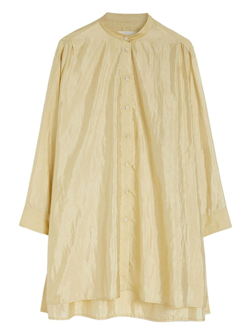 mandarin-collar mini shirt dress 1