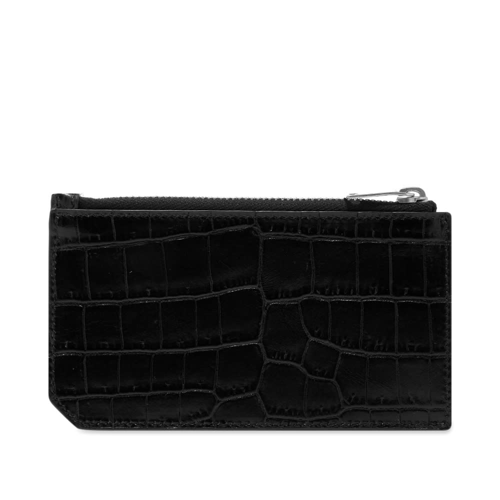 Saint Laurent Croc Zip Card Case - 2