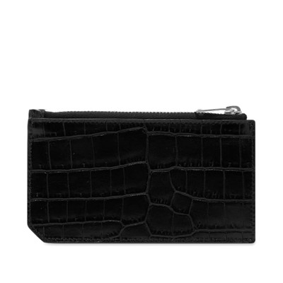 SAINT LAURENT Saint Laurent Croc Zip Card Case outlook