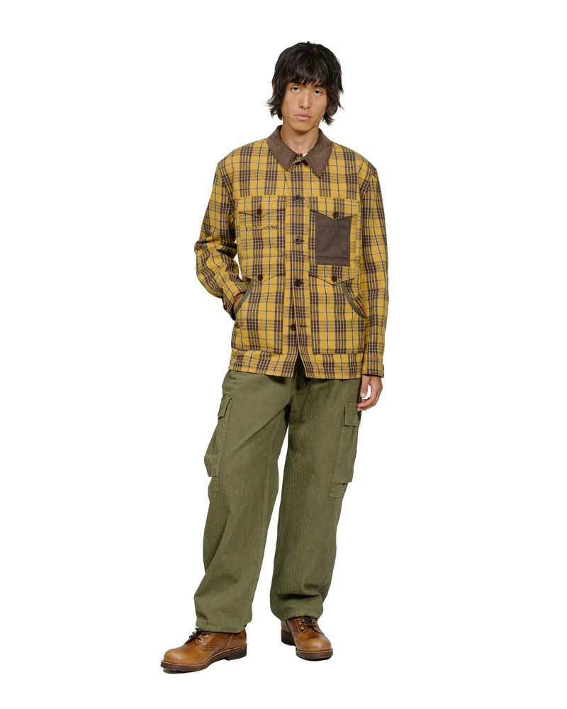 Cotton Flannel Check Blouson Yellow/Dark Brown 4