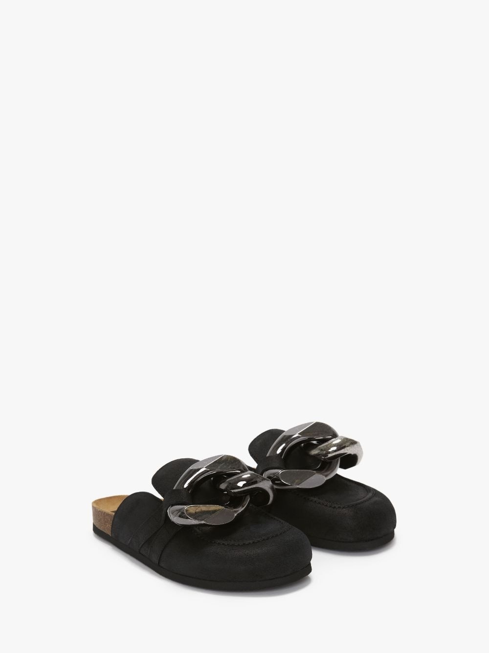 CHAIN LOAFER LEATHER MULES - 2