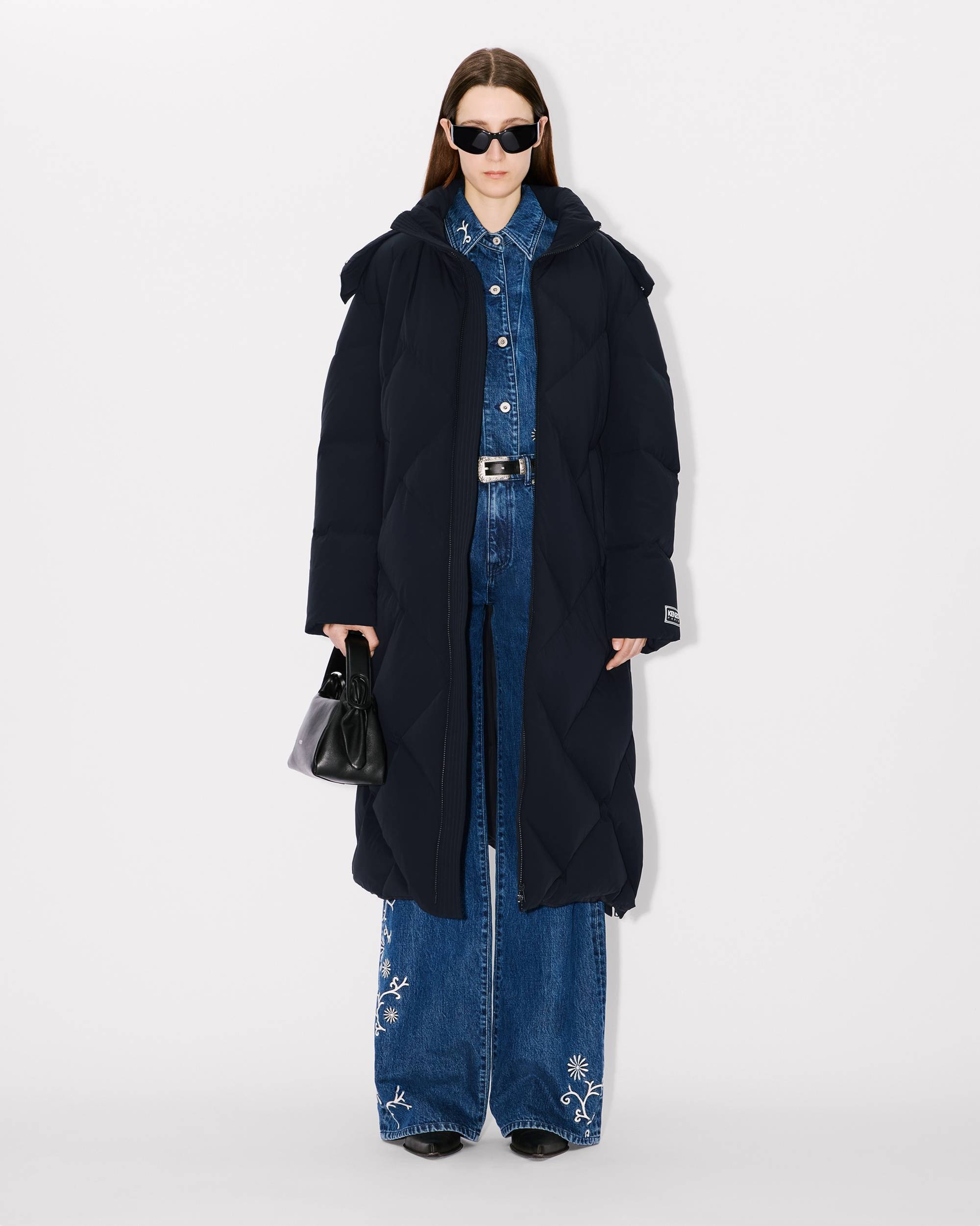 'KENZO Weave' long down jacket - 3