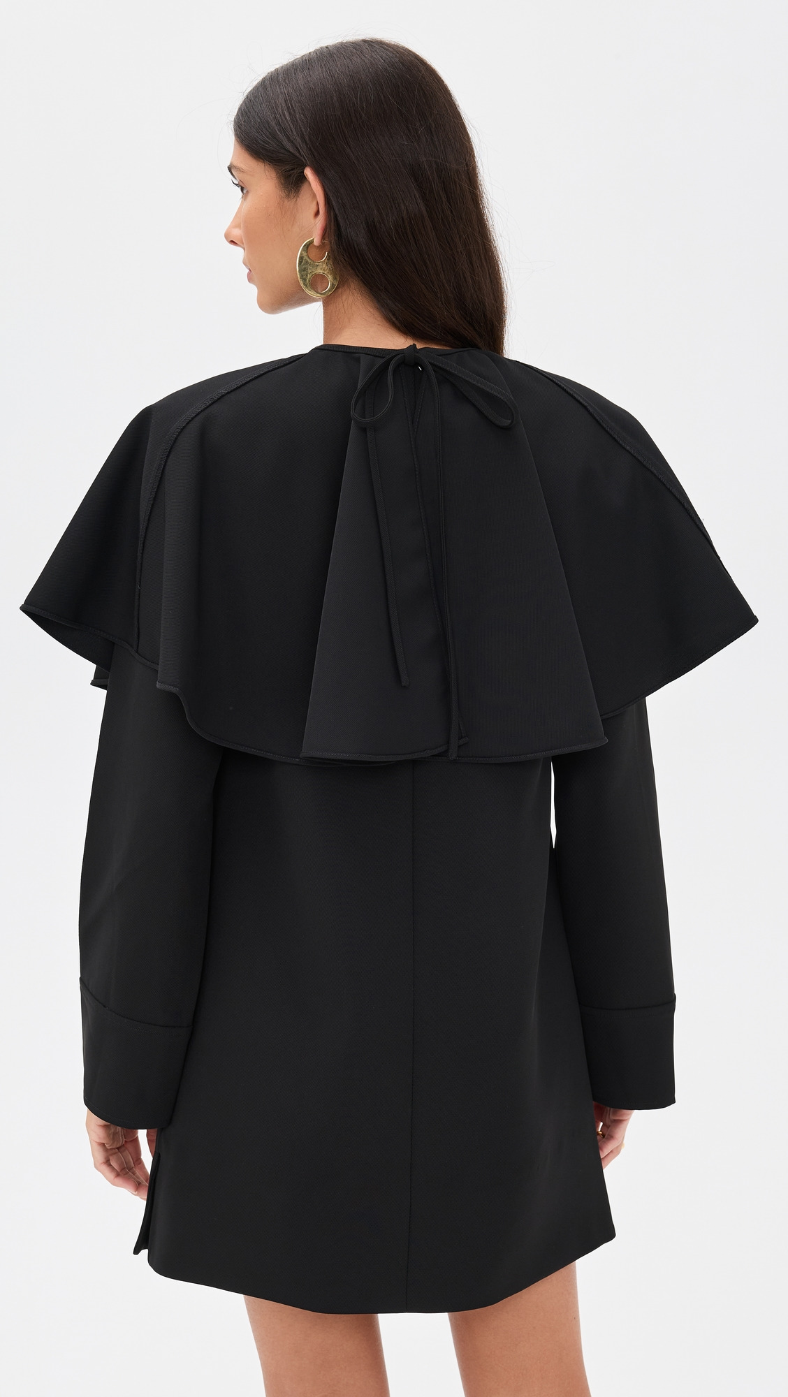 Light Twill Suiting Circle Collar Mini Dress - 2