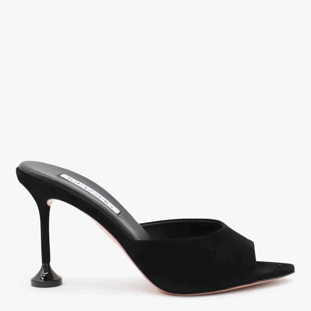 Aquazzura Black Leather Bisous Mule 85 Sandals - 1