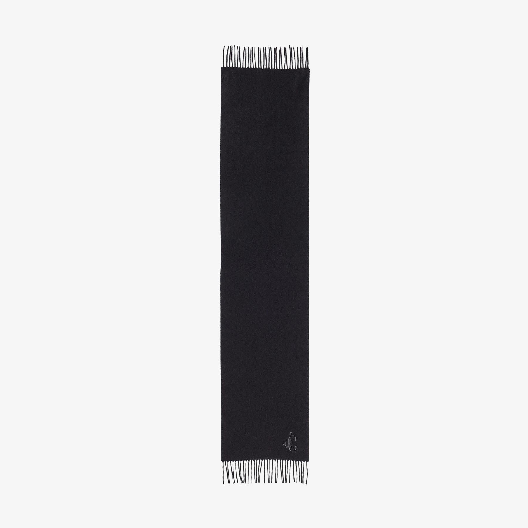 Charles
Black Recycled Cashmere Scarf with JC embroidery - 2