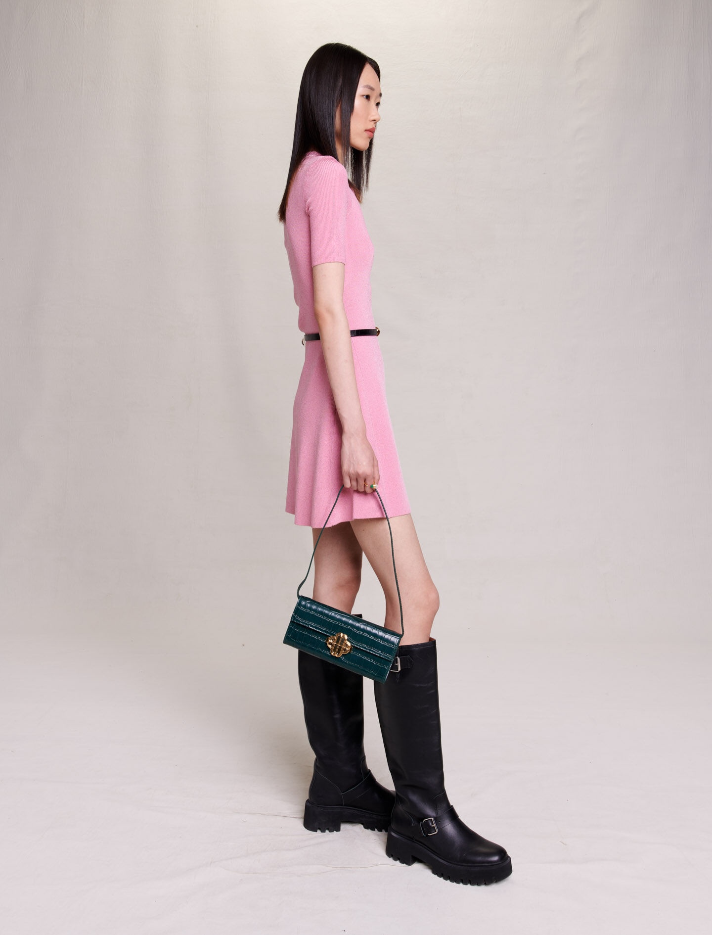 Sparkly ribbed knit dress - 4