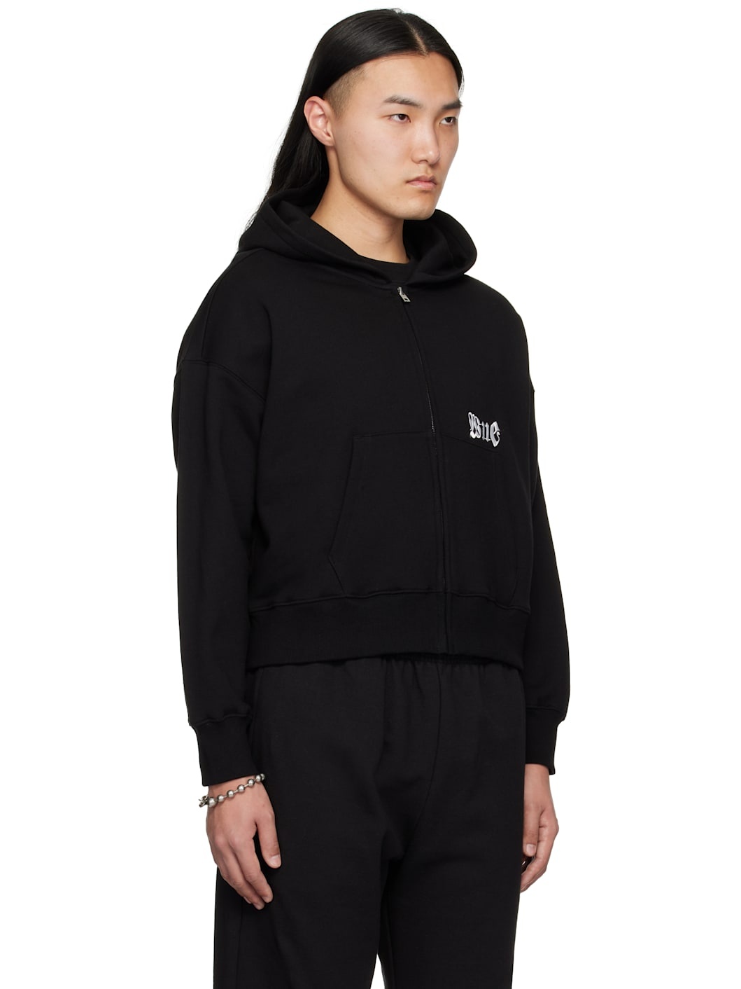 Black Logo Zip-Up Hoodie - 2