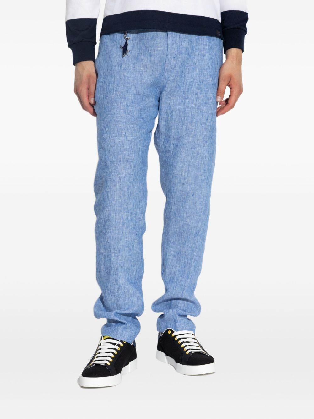 shark-keychain linen trousers - 3