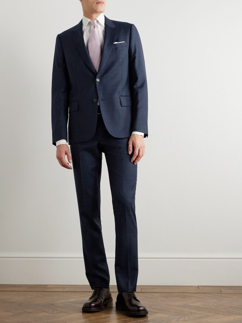 Paul Smith Soho Prince of Wales Checked Wool Suit Jacket Navy outlook