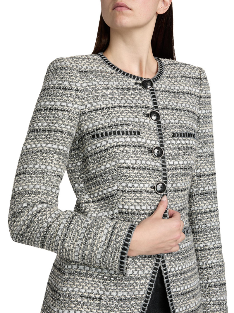 Women's Alessia Shimmer Cotton-Blend Jacket - Silver 6