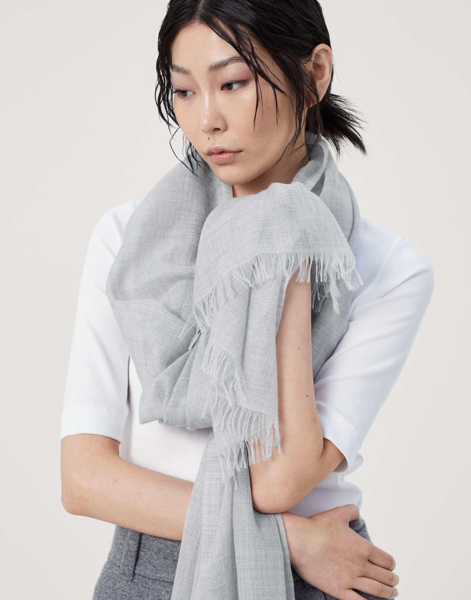 Cashmere and silk scarf - 4