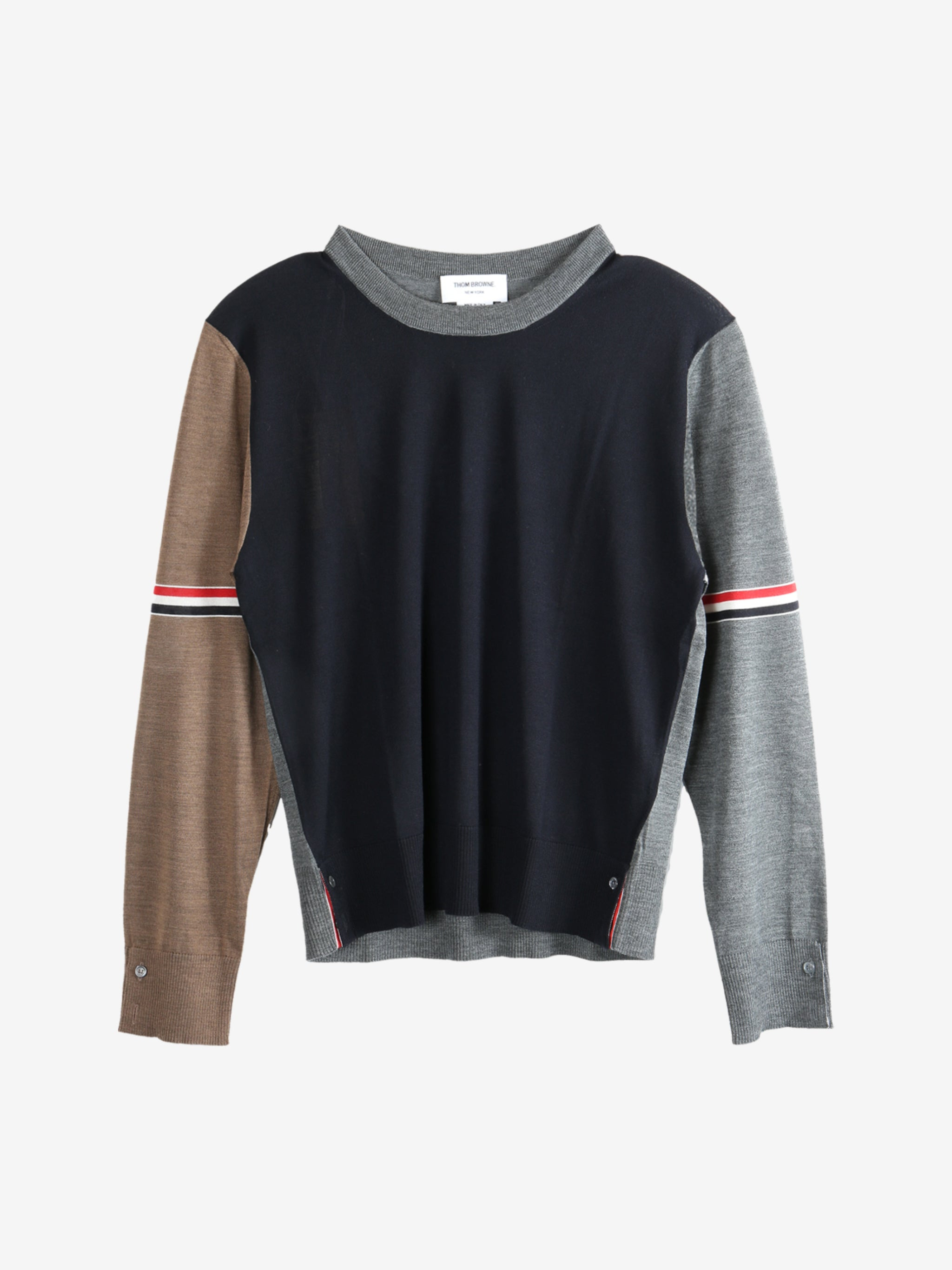 THOM BROWNE - Men Fun Mix Jersey Stitch Relaxed Fit Crew Neck Knitwear - 5