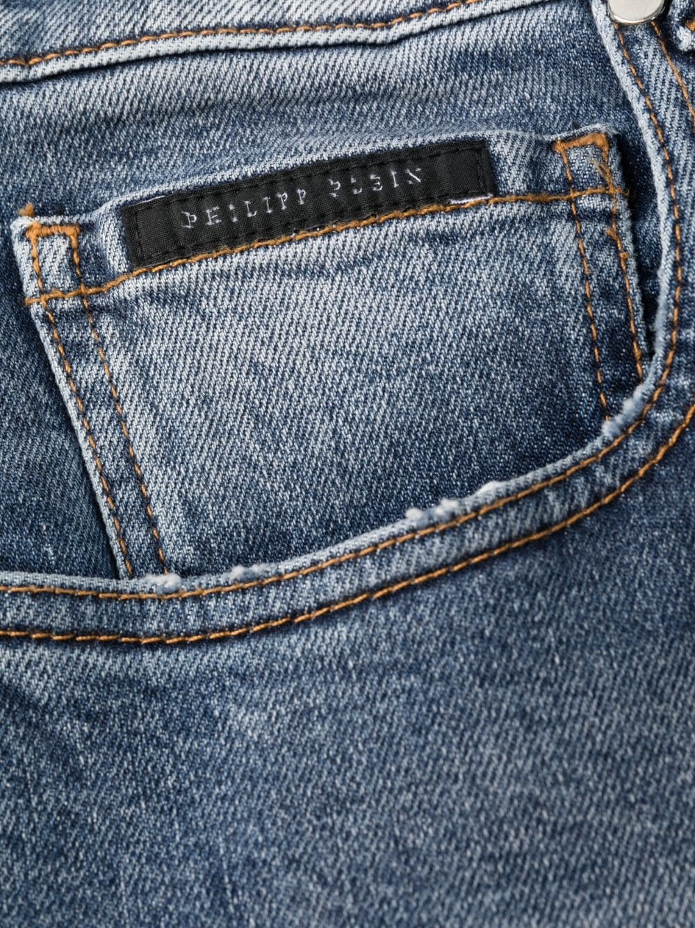 logo-patch slim-cut jeans - 6