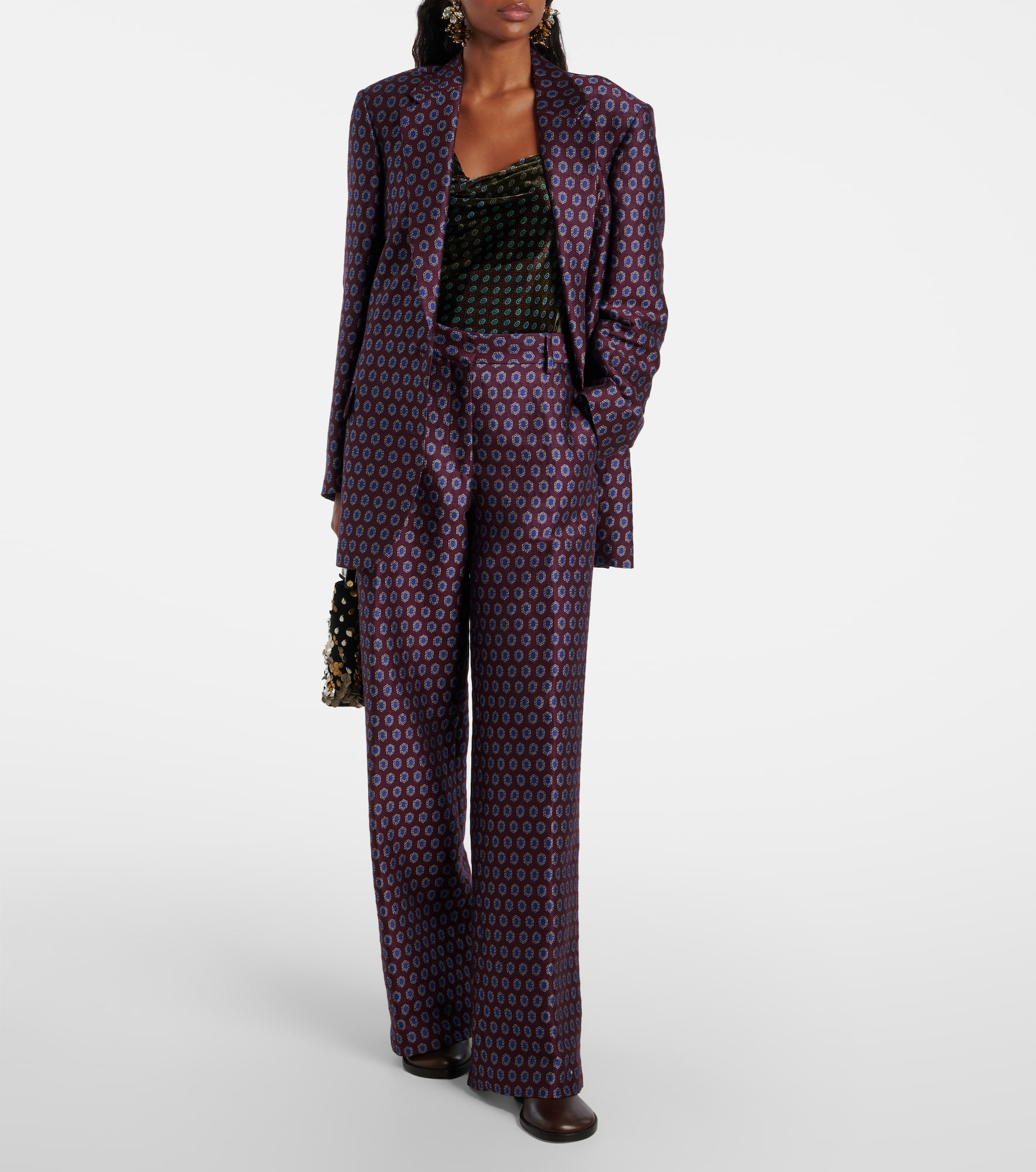 High-rise jacquard wide-leg pants - 2