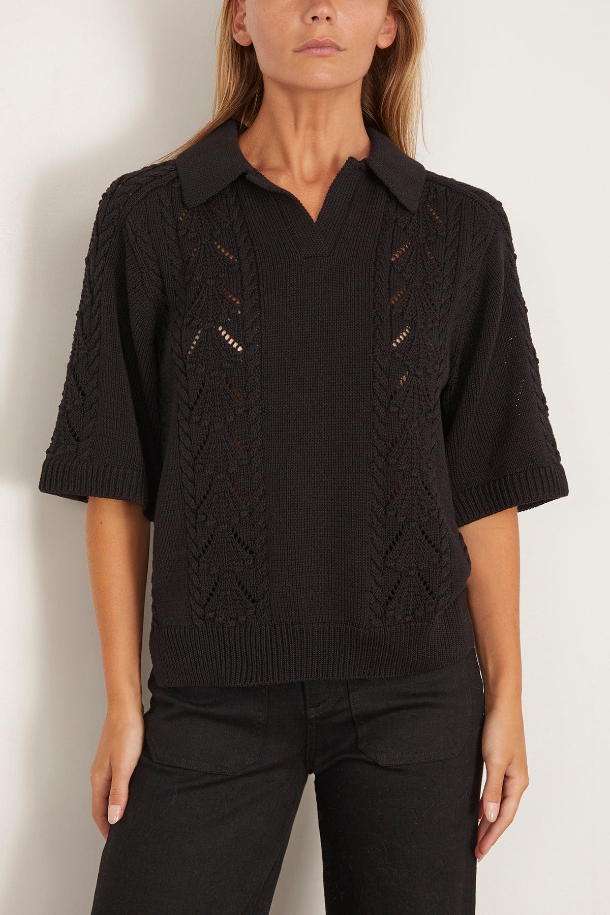 Kina Polo Sweater in Black - 3
