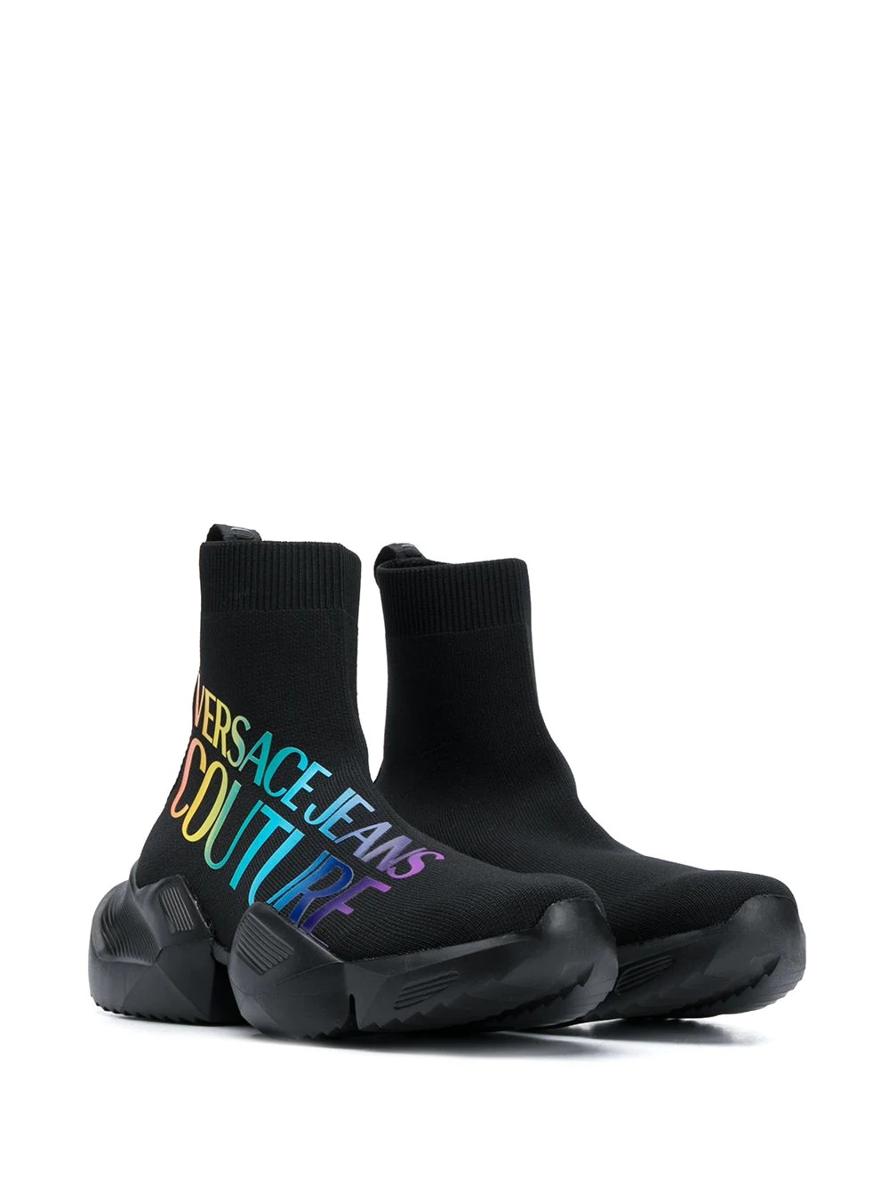 rainbow logo sock trainers - 2