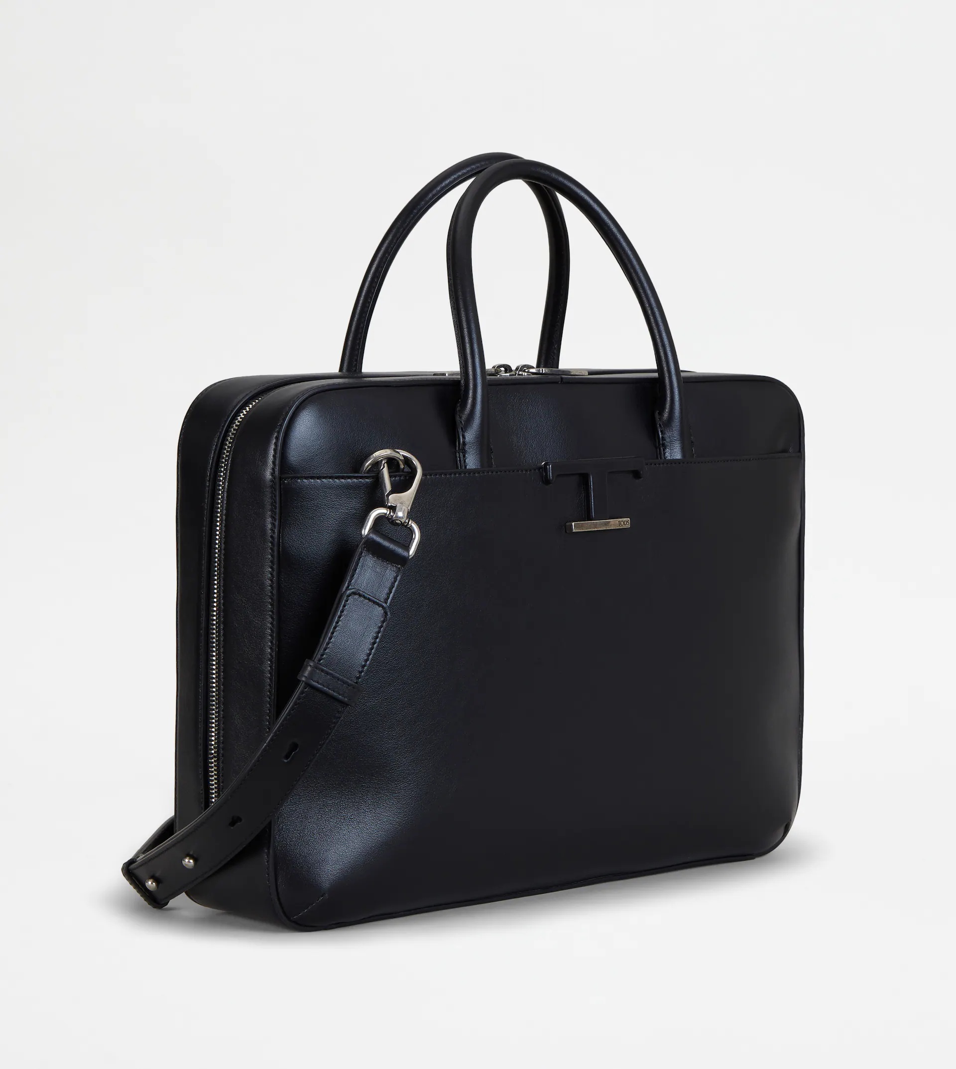 TIMELESS BRIEFCASE IN LEATHER MEDIUM - BLACK - 4