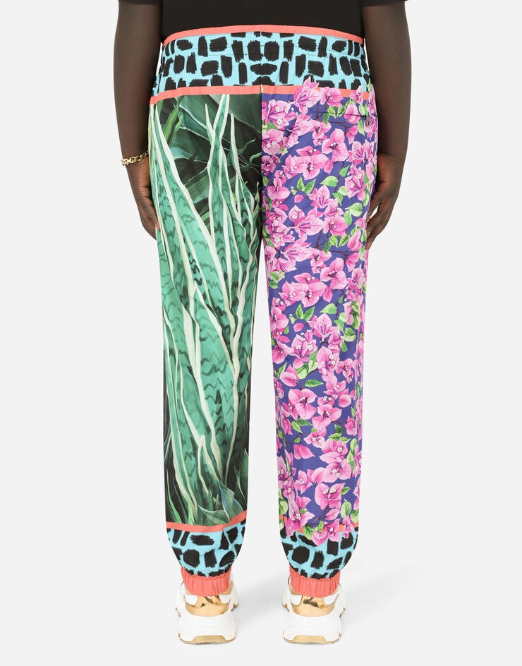 Jersey jogging pants with jungle mix print - 6