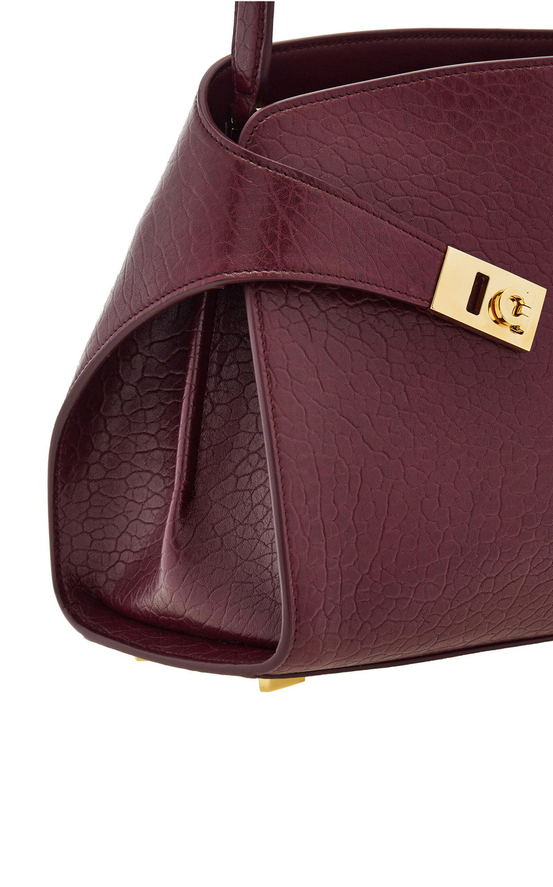 Small Hug Leather Shoulder Bag burgundy 6