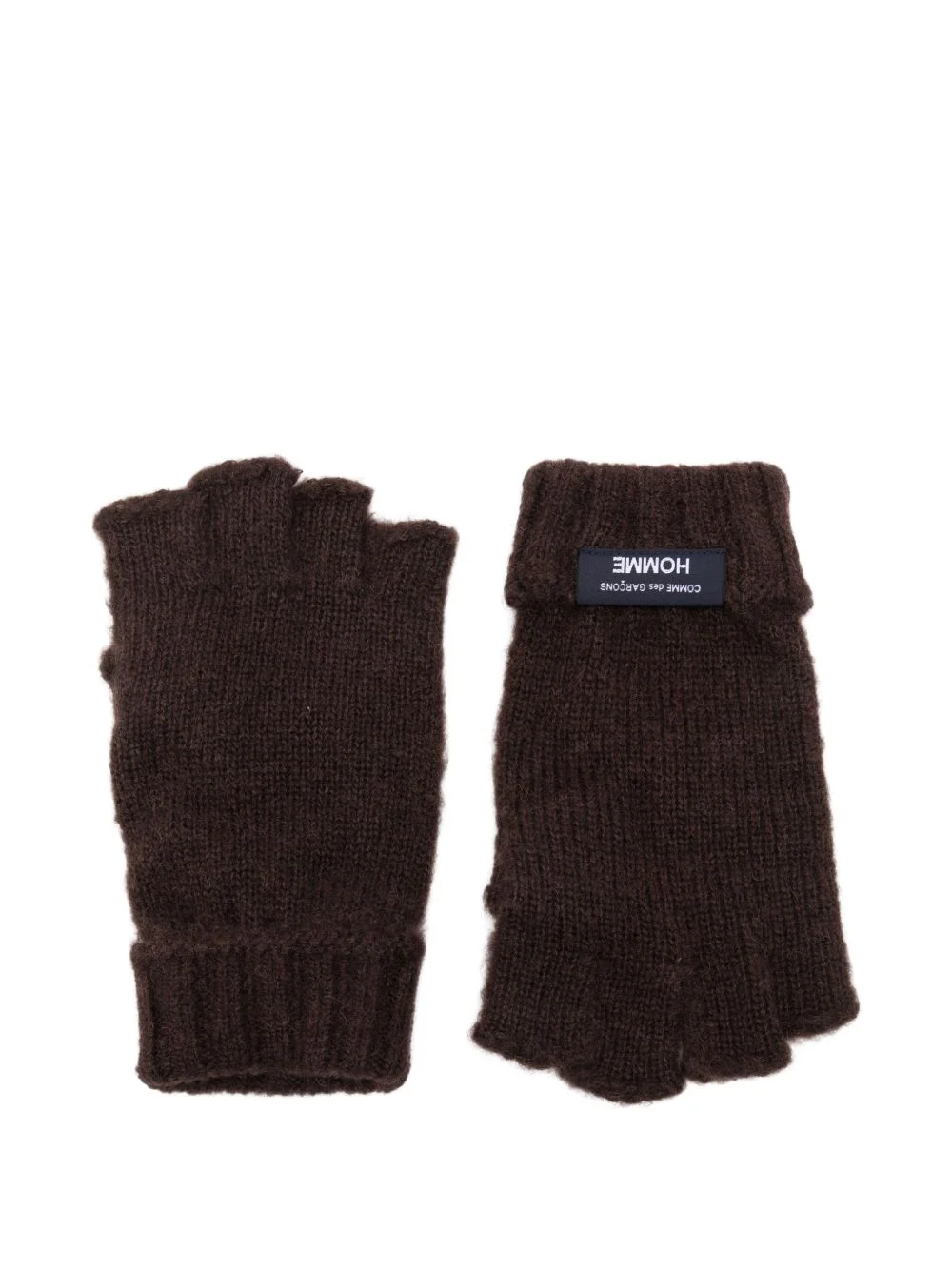 logo-patch fingerless gloves - 1
