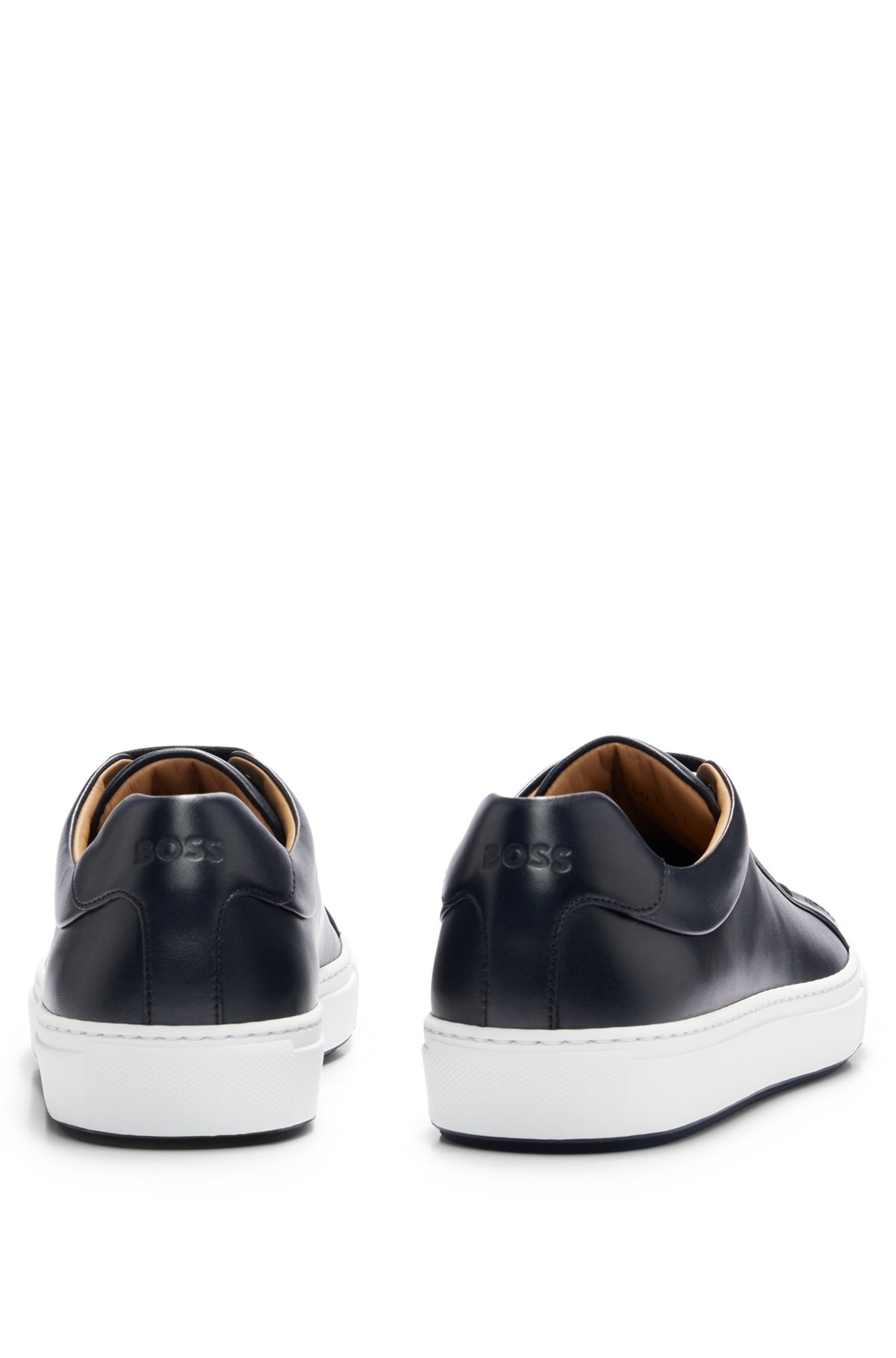 LEATHER CUPSOLE TRAINERS WITH LOGO DETAILS CRAFTED IN ITALY - 5